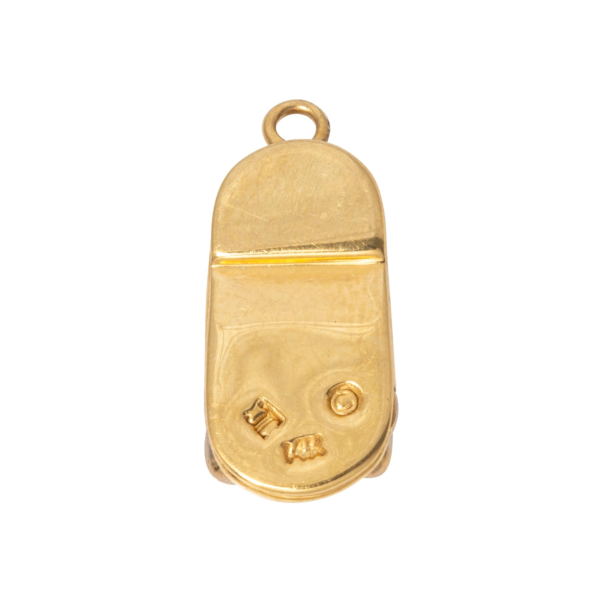 Vintage 14K Gold Baby Bow Shoe Charm