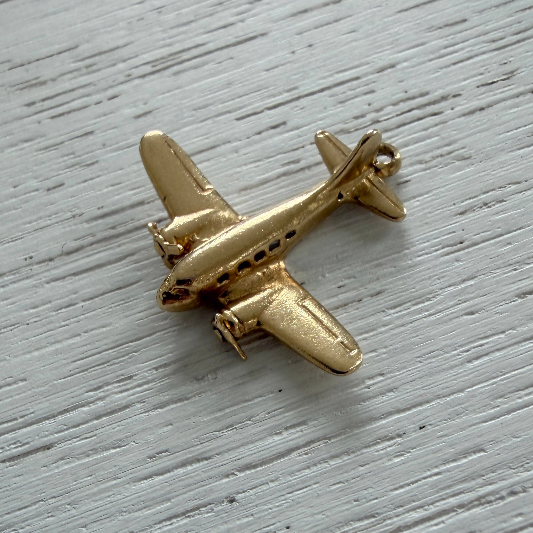 Vintage 14K Gold Propeller Airplane Charm