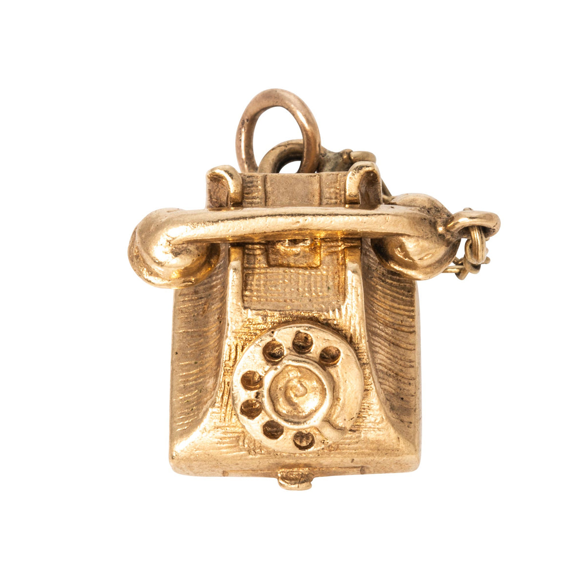 Vintage 9K Gold Rotary Telephone Charm