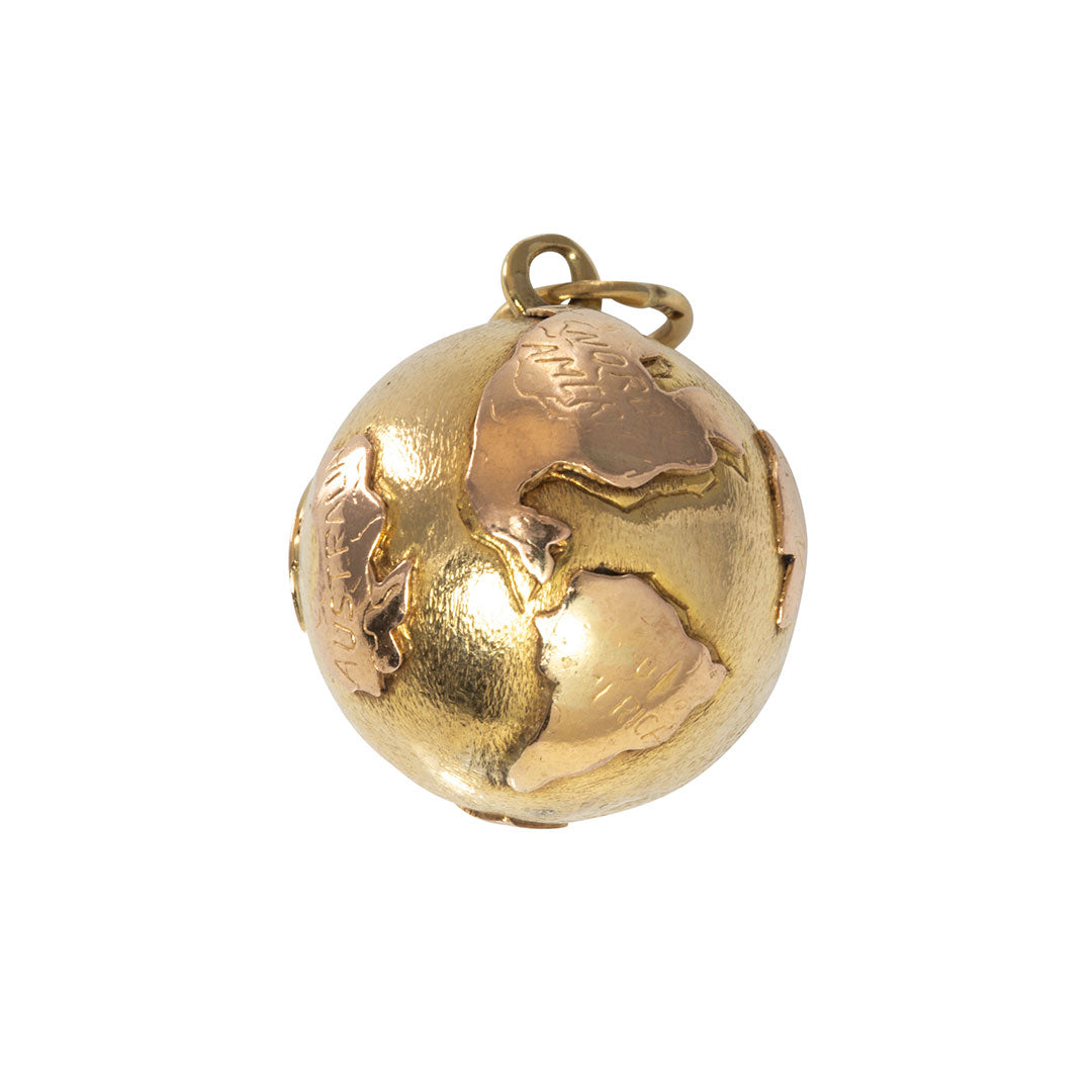 Estate 18K Gold Globe Charm