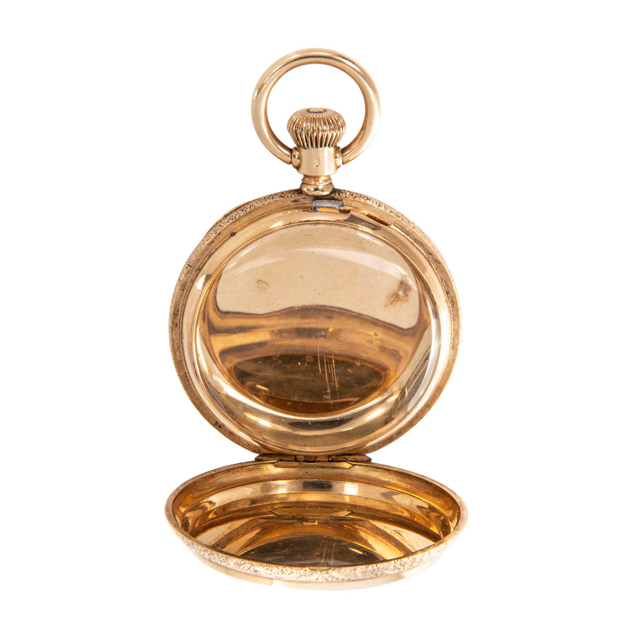 Victorian-Style 14K Yellow Gold Pocket Watch Locket Pendant