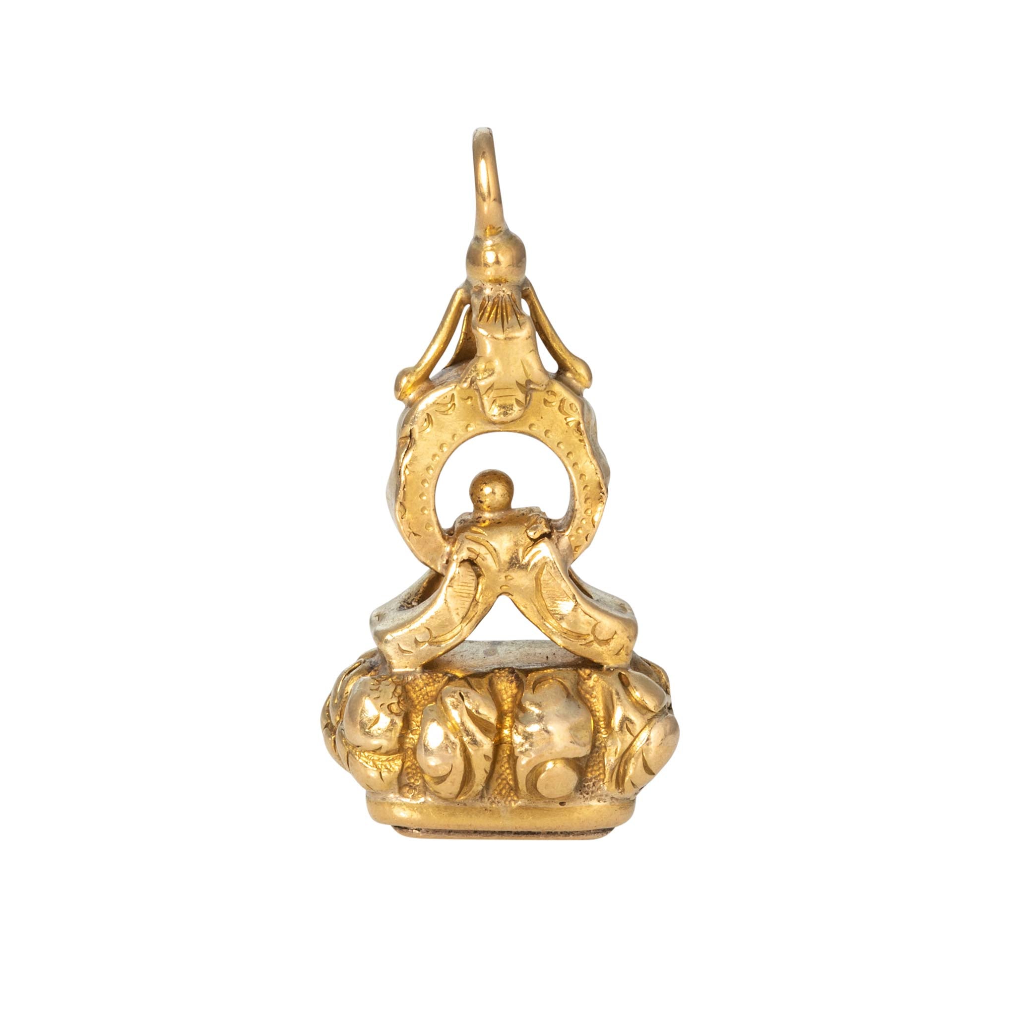 Victorian Intaglio Seal 18K Gold Fob Pendant