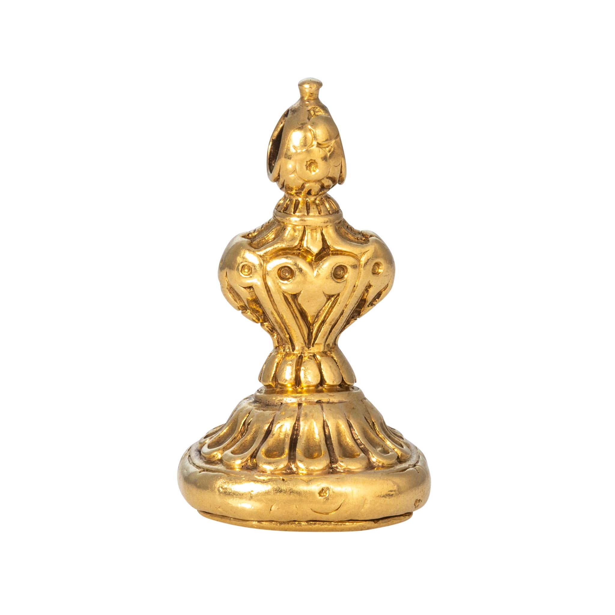 Victorian Agate Intaglio Seal 18K Gold Fob Pendant