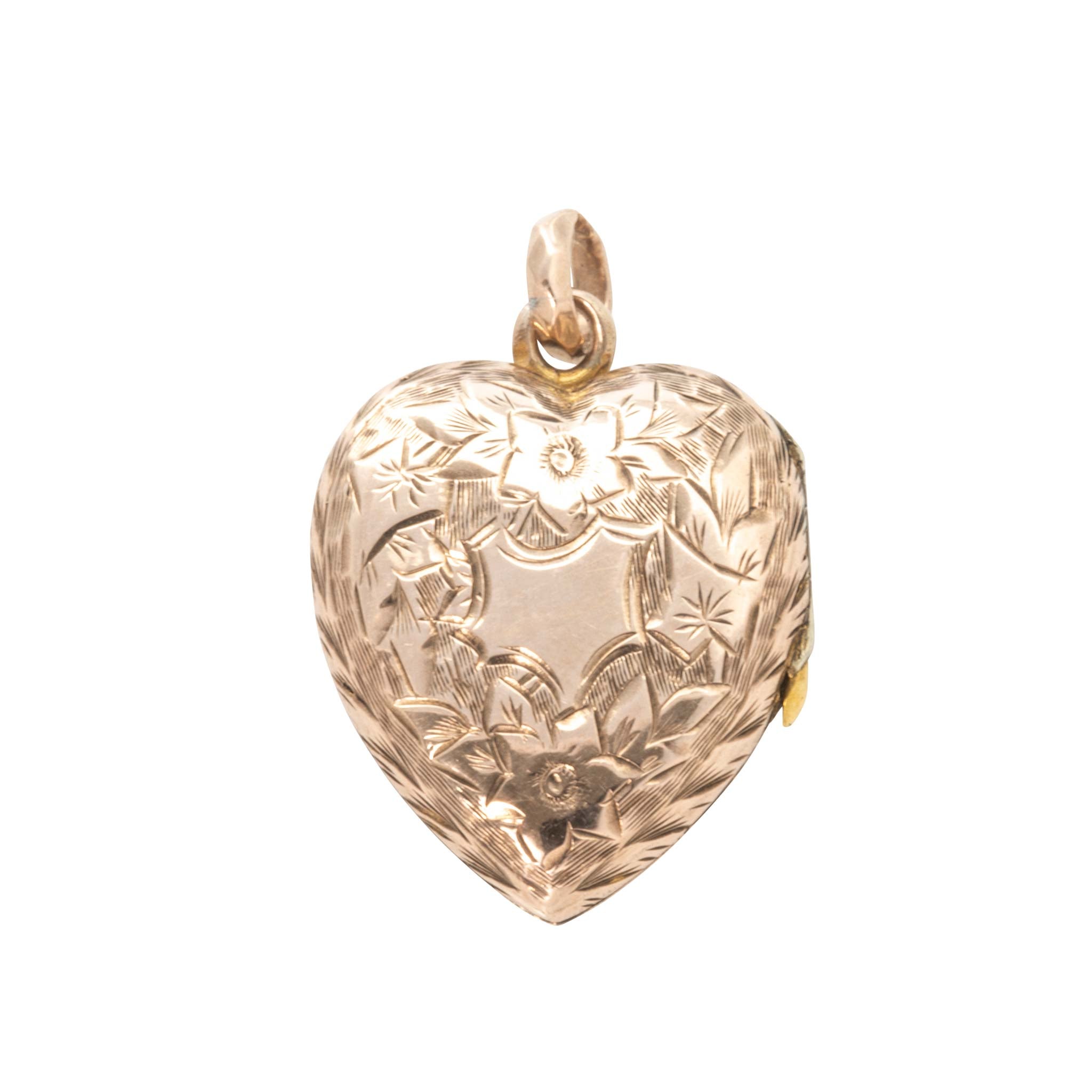 Victorian Engraved Heart Locket Pendant