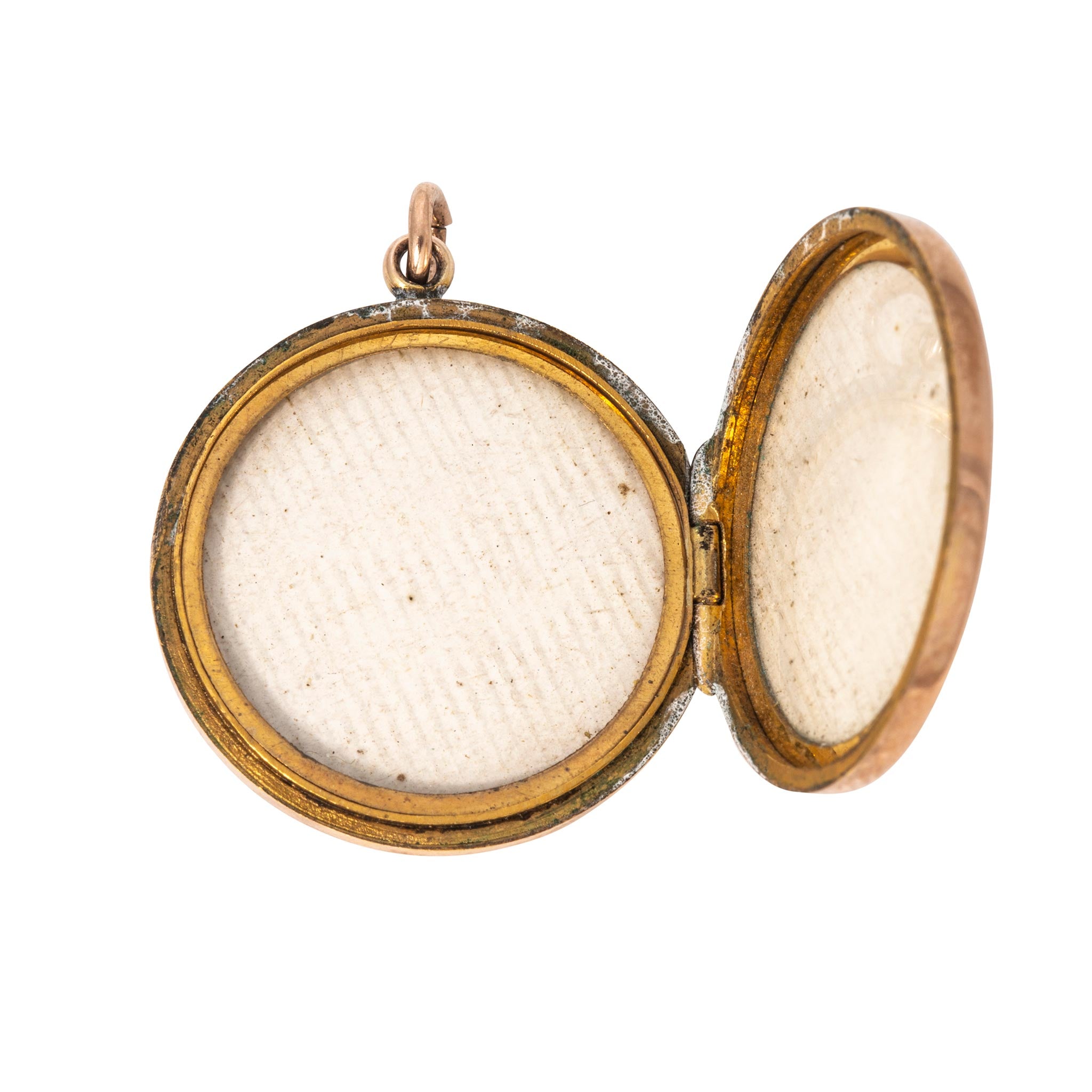 Victorian Turquoise 10K Gold Round Locket Pendant