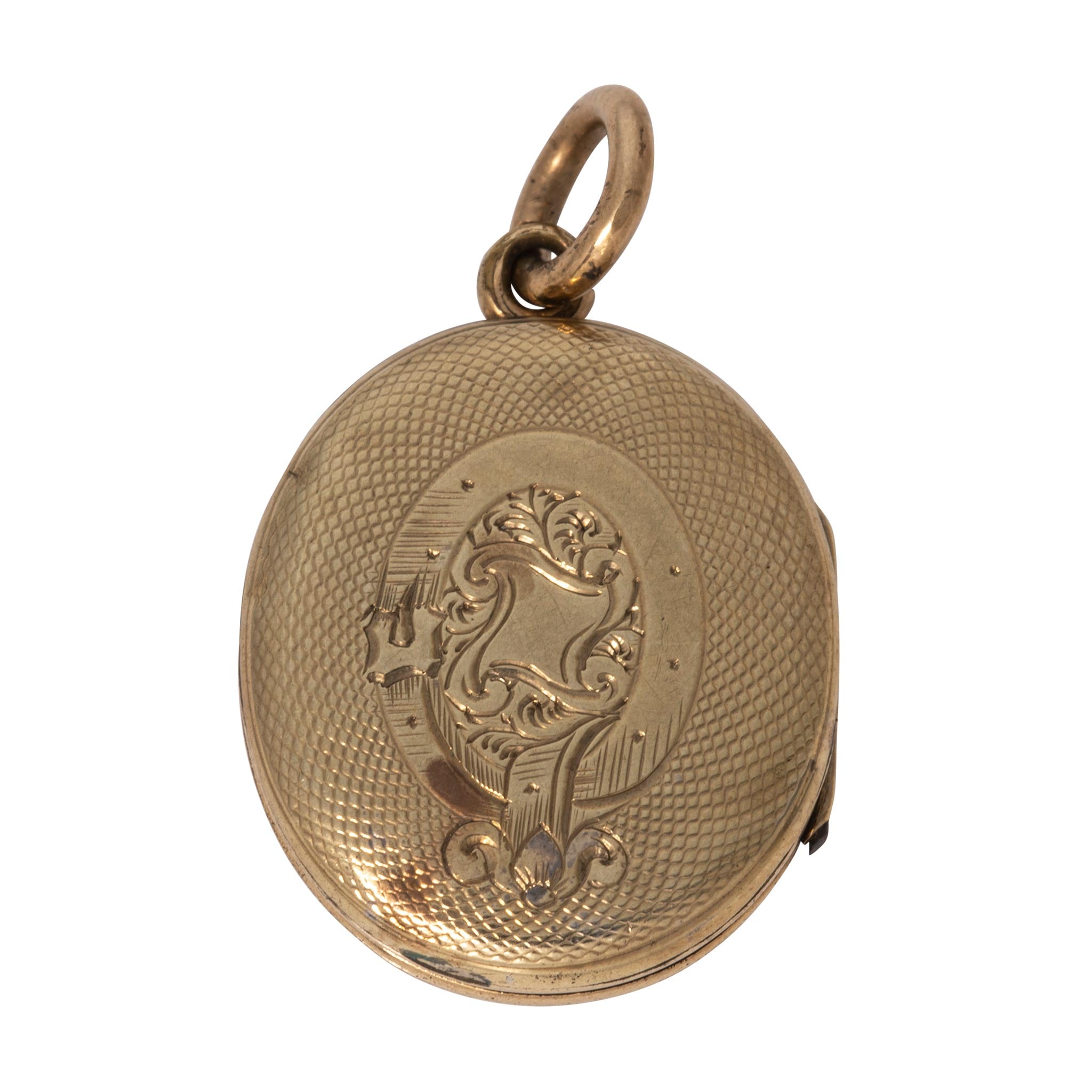 Victorian 10K Gold Double Sided Oval Locket Pendant