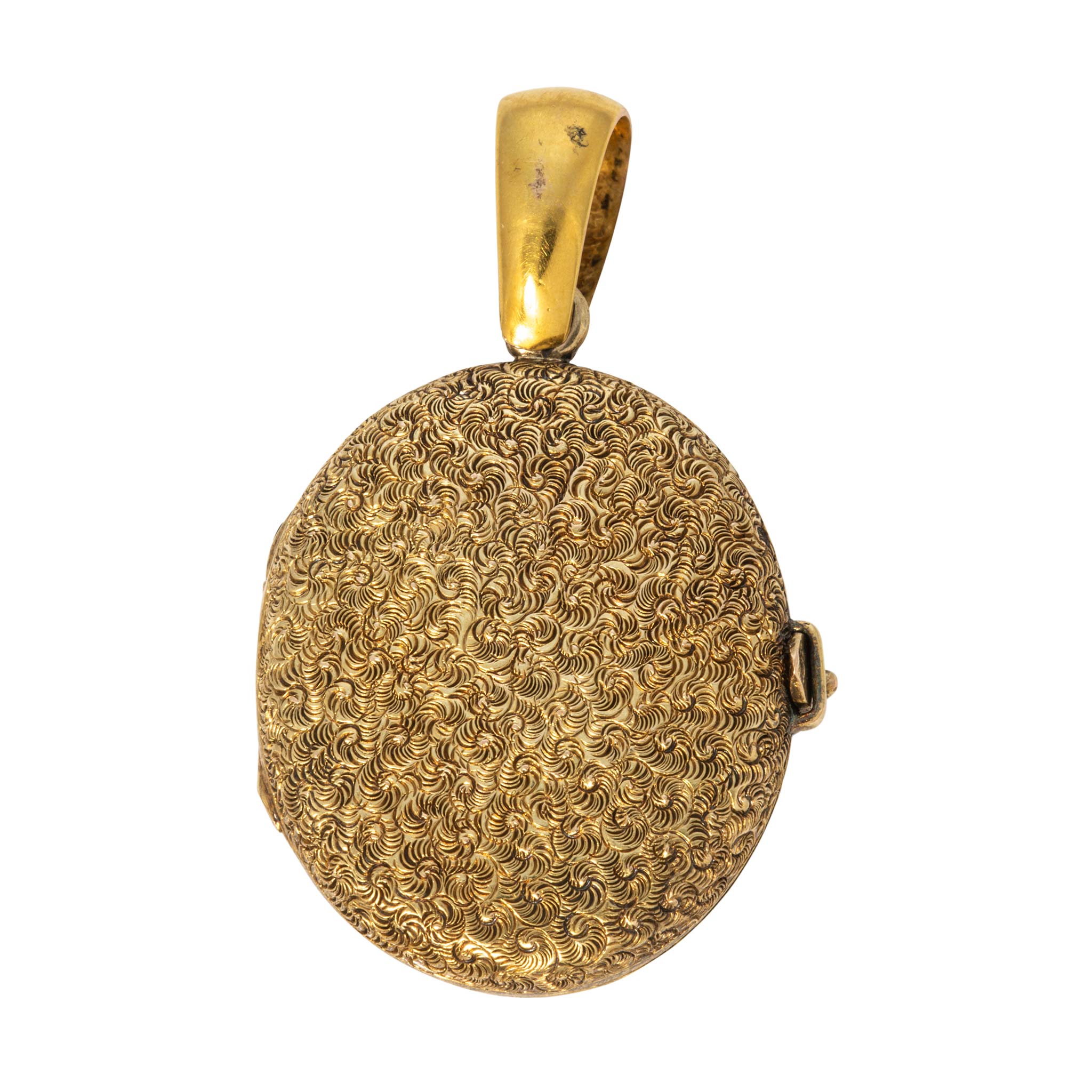 Victorian 18K Gold Belt Buckle Oval Locket Pendant