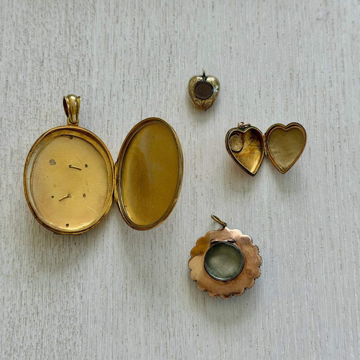Victorian Turquoise Flower 9K Gold Heart Pendant, Victorian Turquoise 9K Gold Heart Locket Pendant, Victorian Style Diamond, Pearl & Guilloché Enamel 10K Gold Pendant, Victorian Seed Pearl & Turquoise 18K Gold Oval Locket Pendant