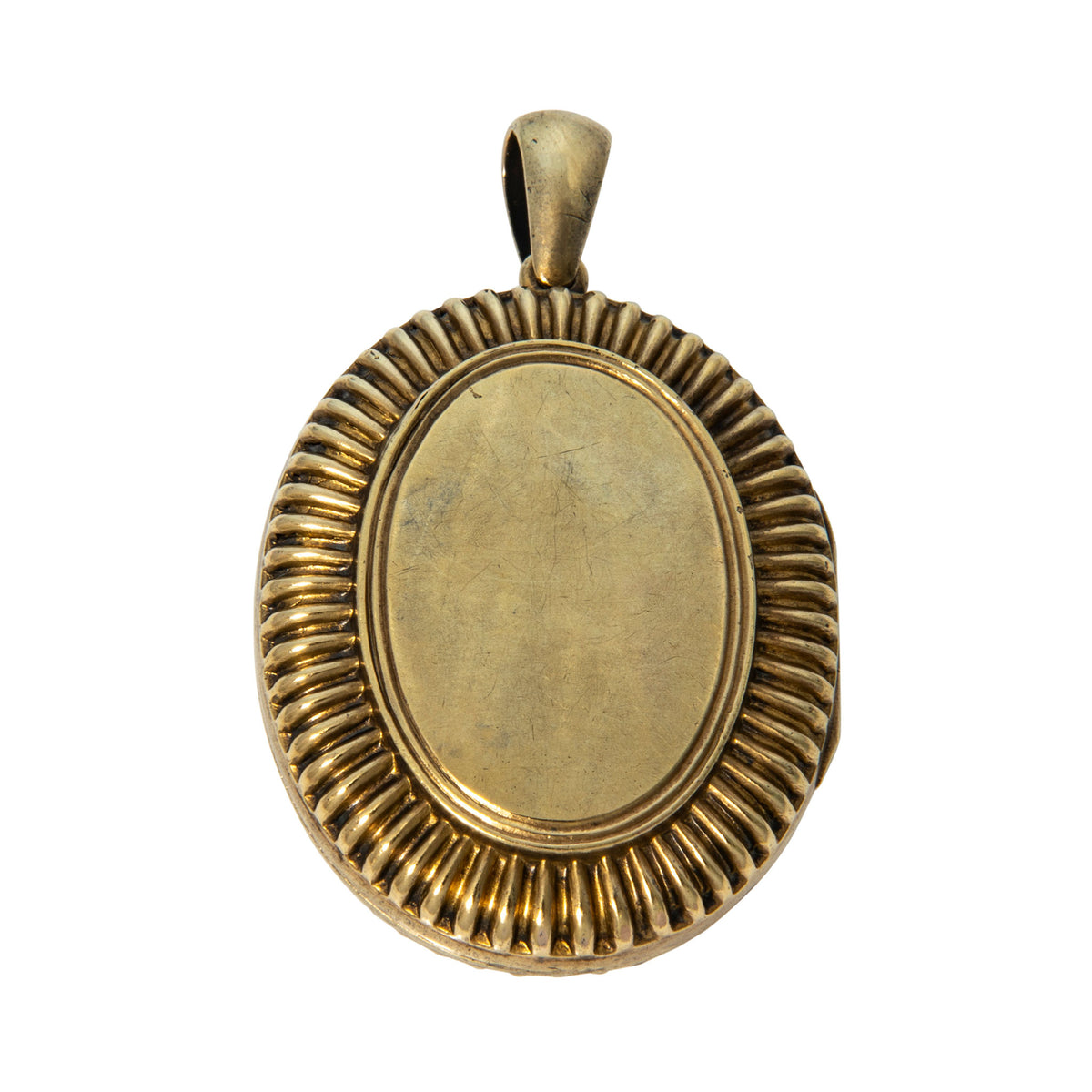 Victorian Style Pearl Cross 18K Gold Oval Locket Pendant