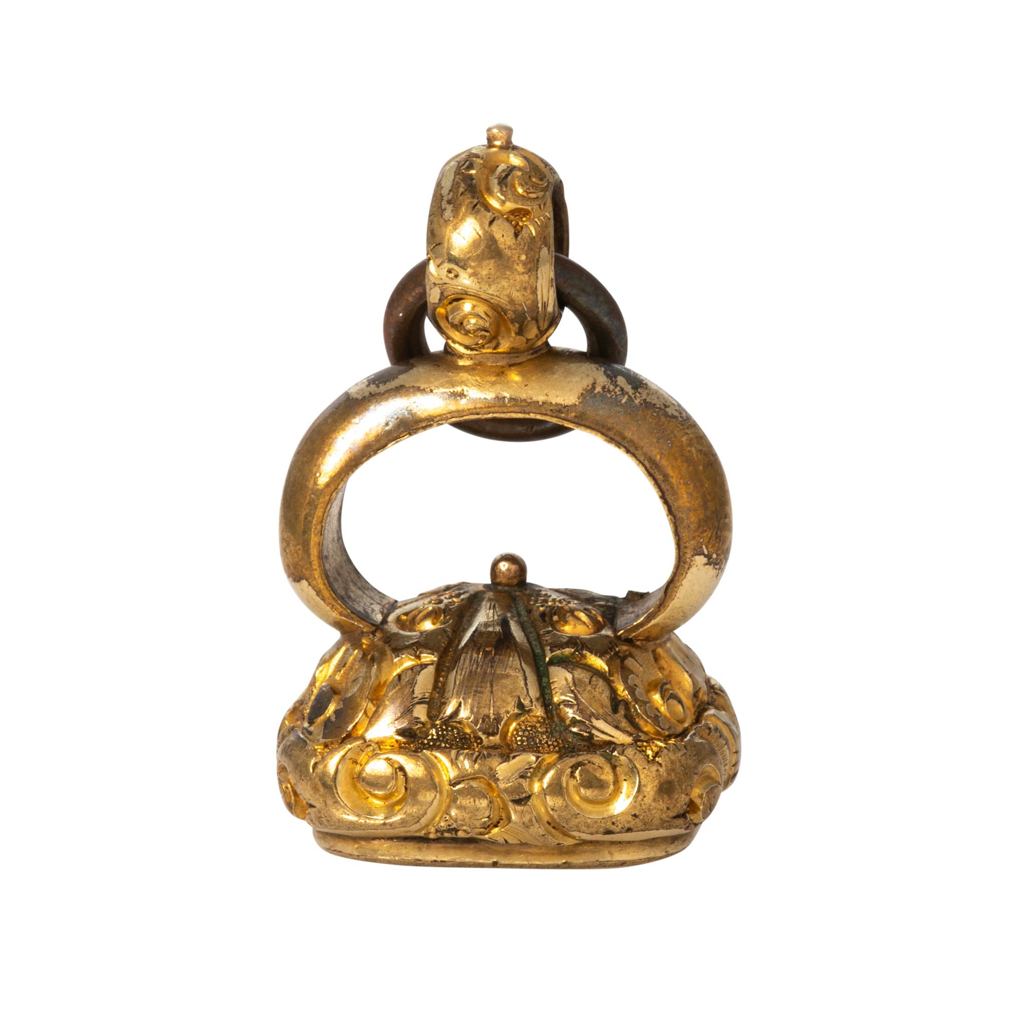 Victorian Red Stone Seal Gold-Filled Fob Pendant