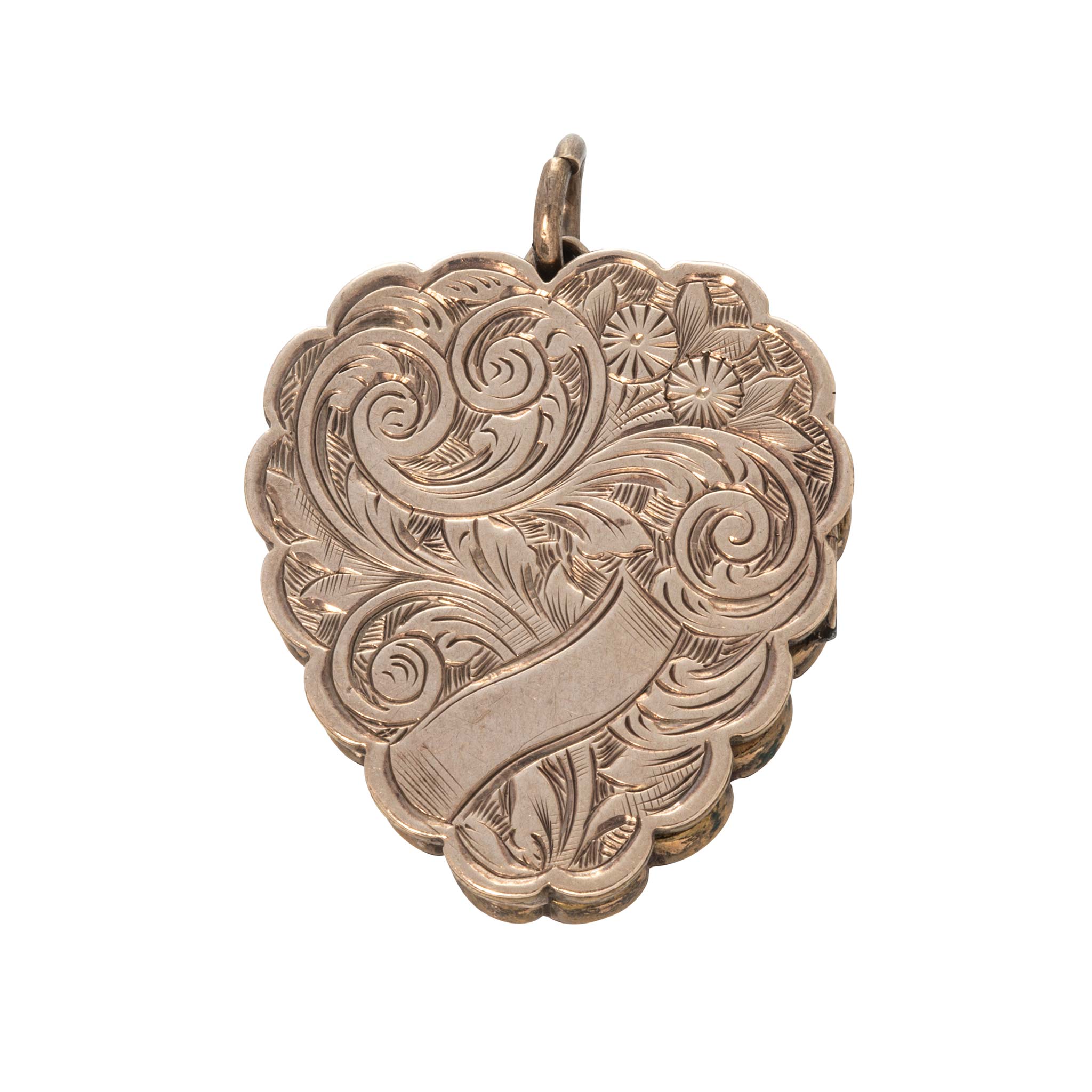 Victorian Back & Front Engraved Heart Locket Pendant