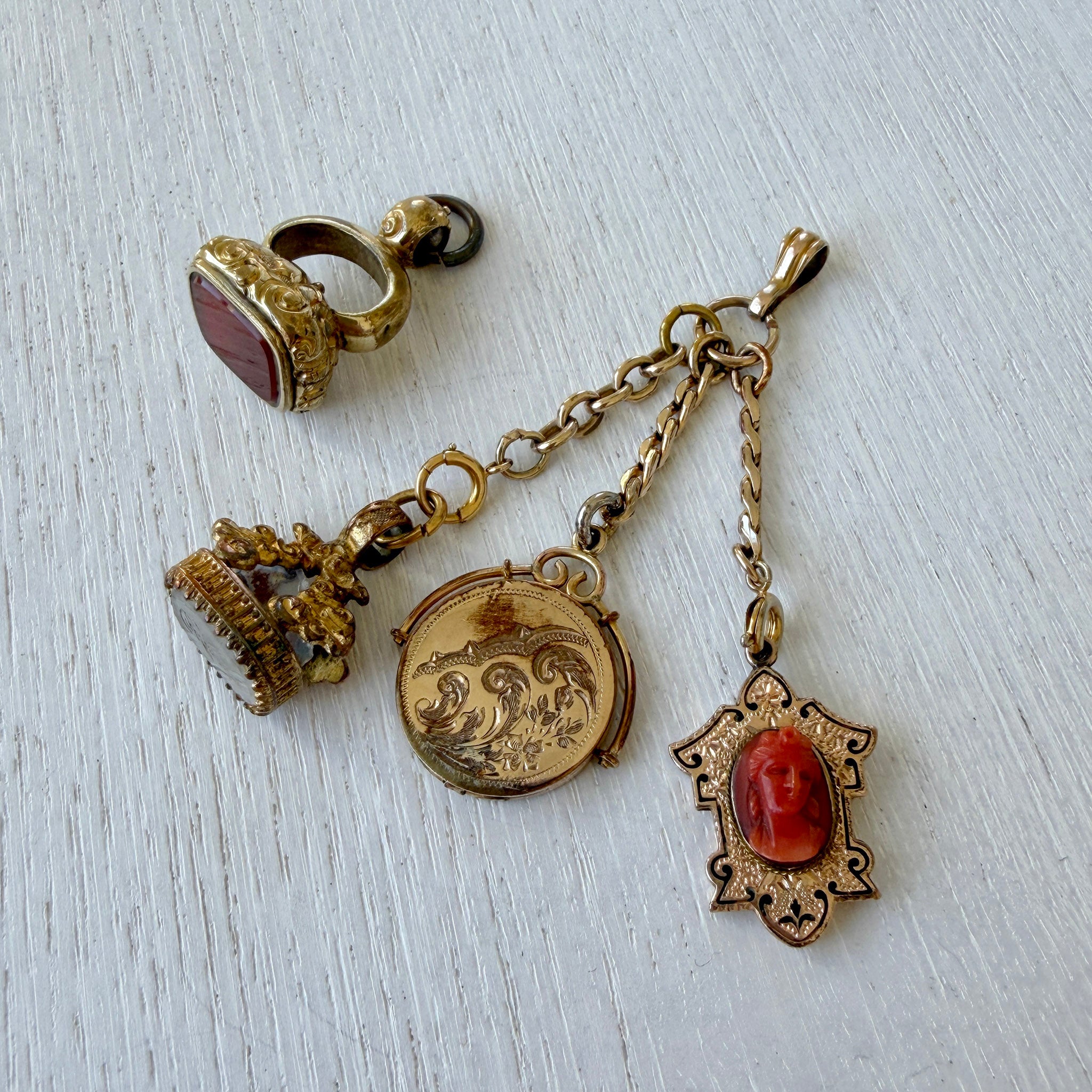 Victorian Gold-Filled Triple Fob Pendant
