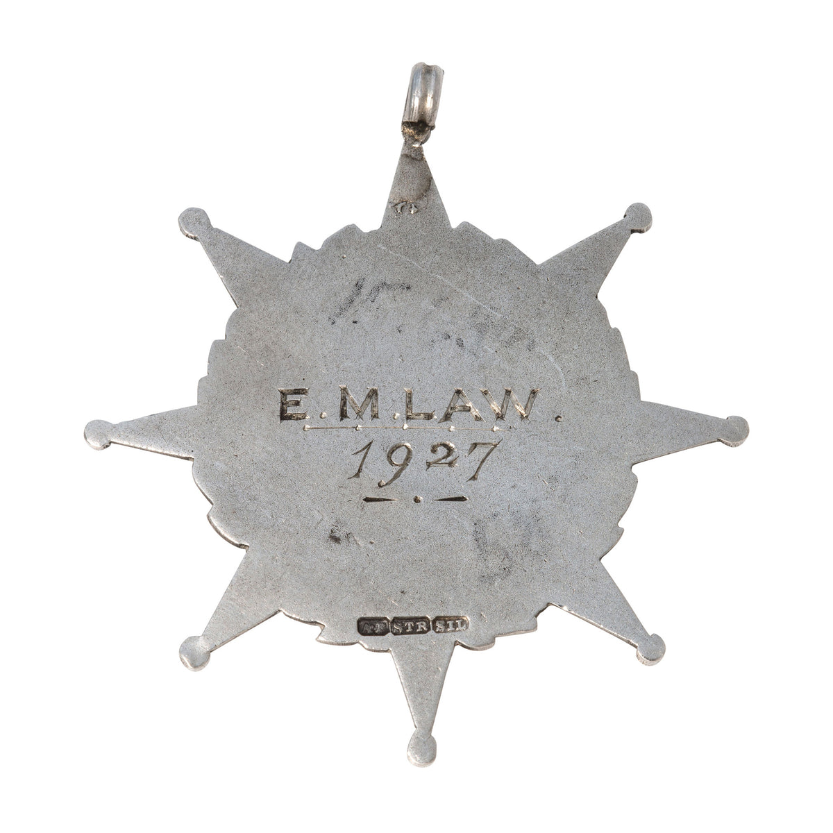 Vintage Silver 1927 British Swimming Championship Medal Pendant