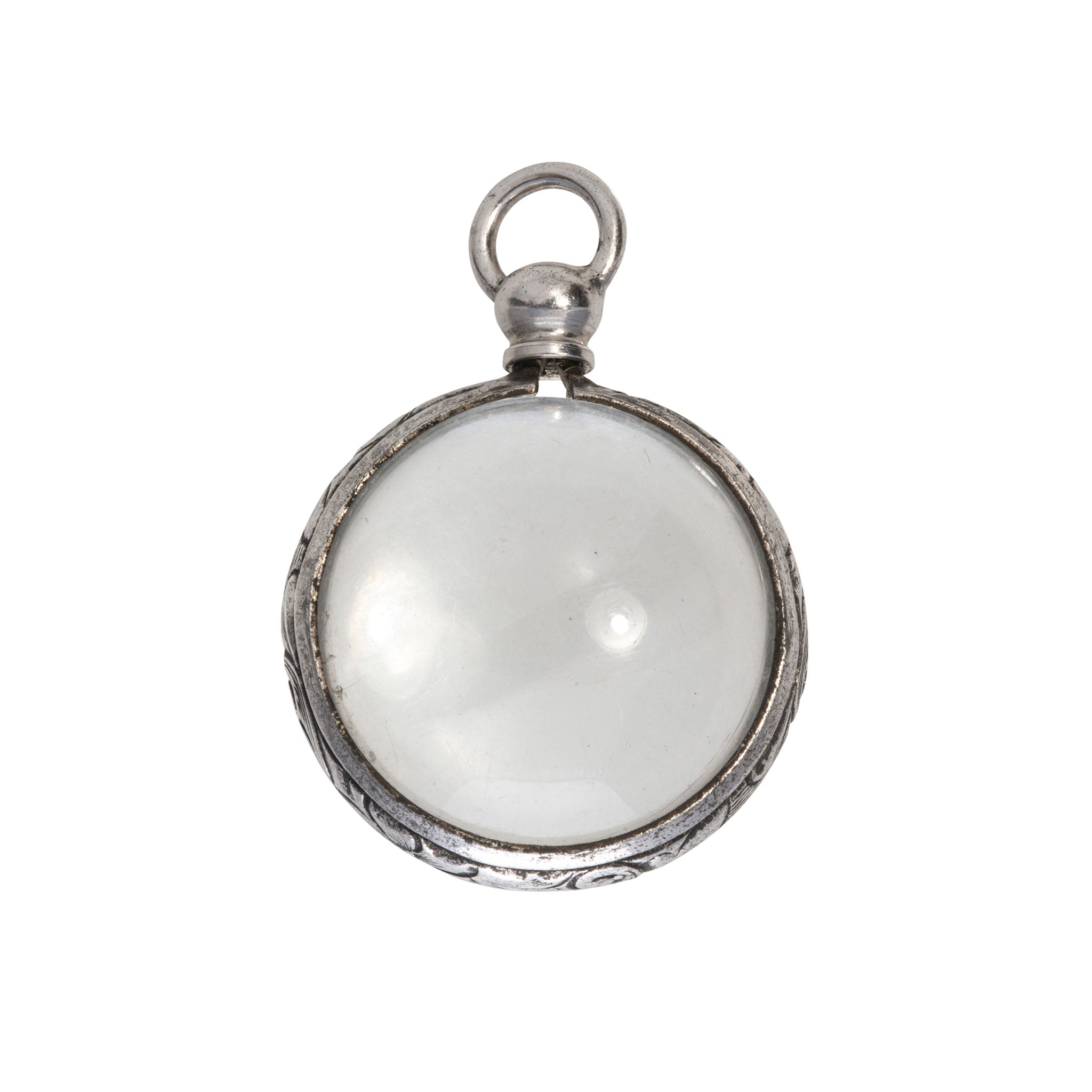 Victorian “Pools of Light” Rock Crystal Silver Pendant