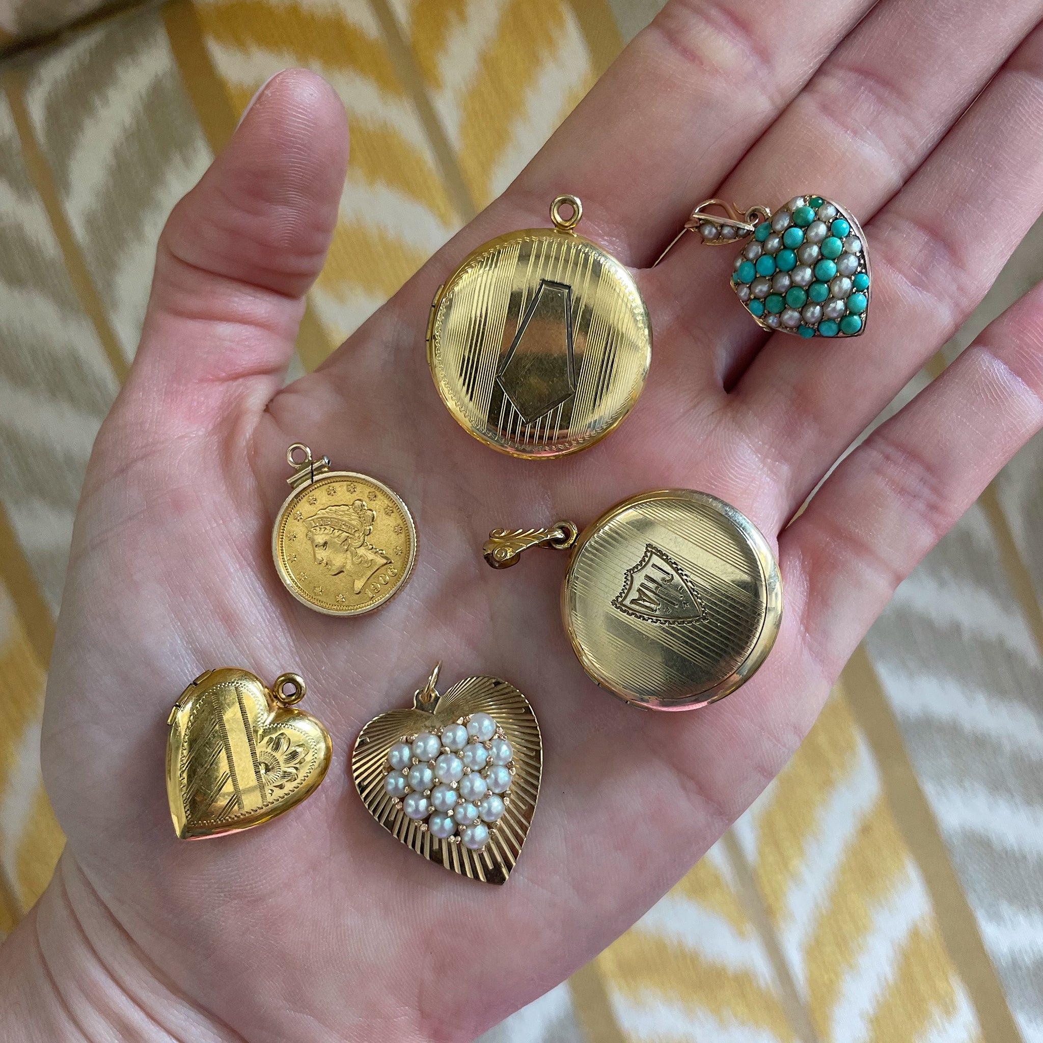 Estate Gold Filled Miraculous Medal Heart Locket Pendant