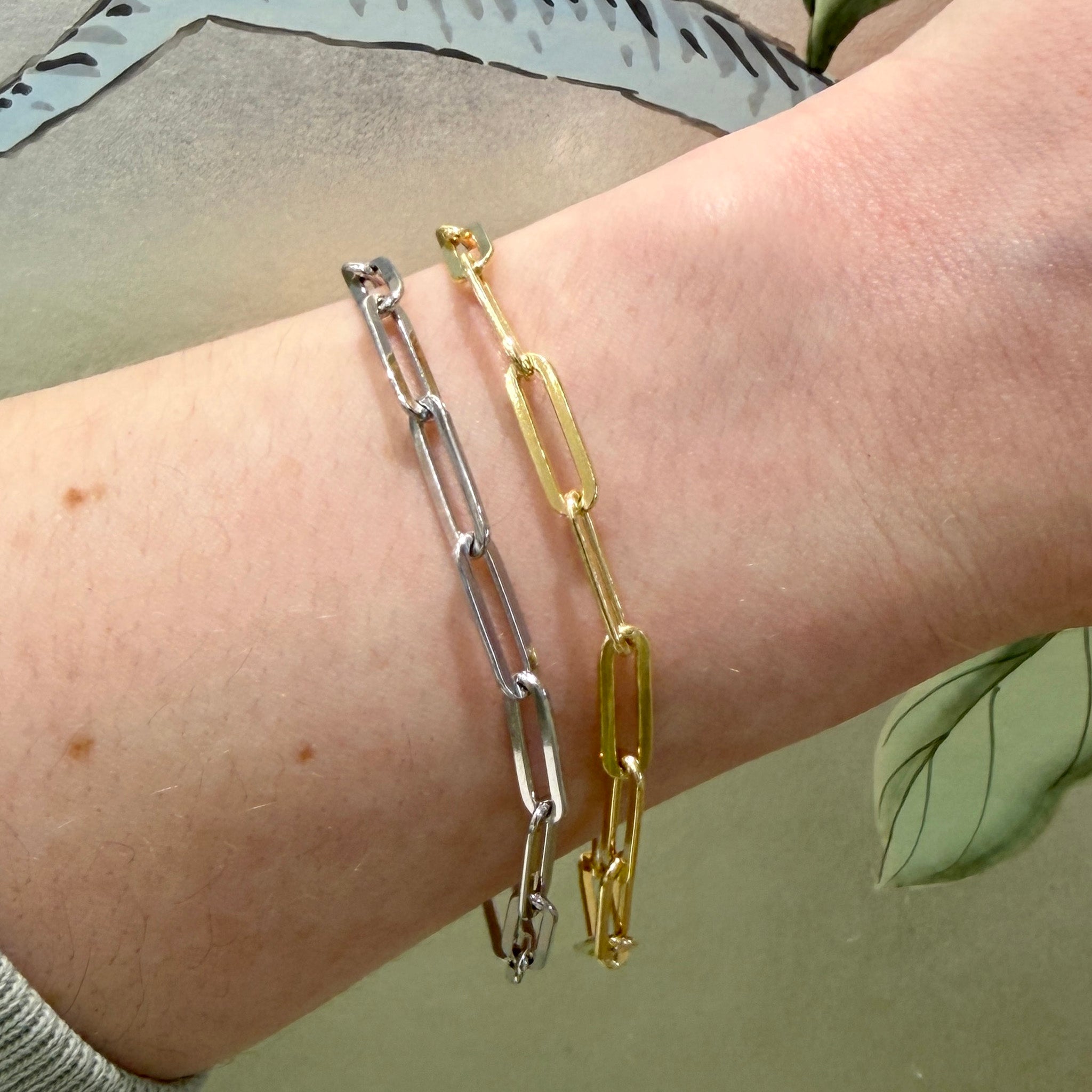 Charles Garnier Gold-Plated Sterling Silver Paperclip Chain Bracelet