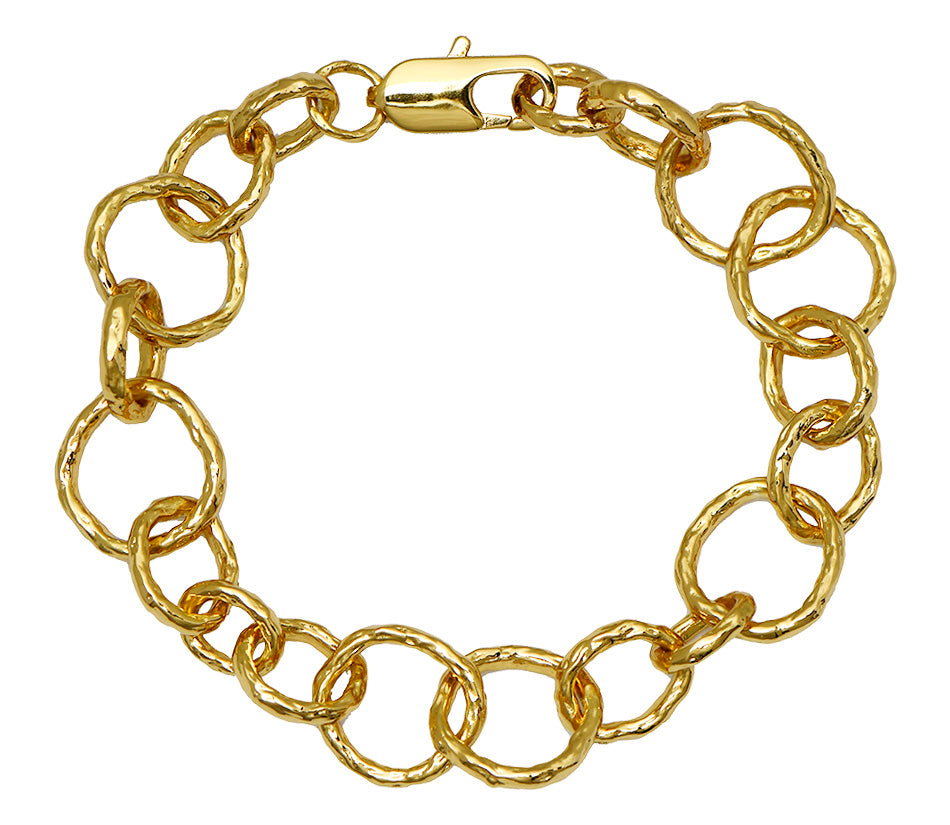 Goldbug Collection Hammered Link Chain Bracelet