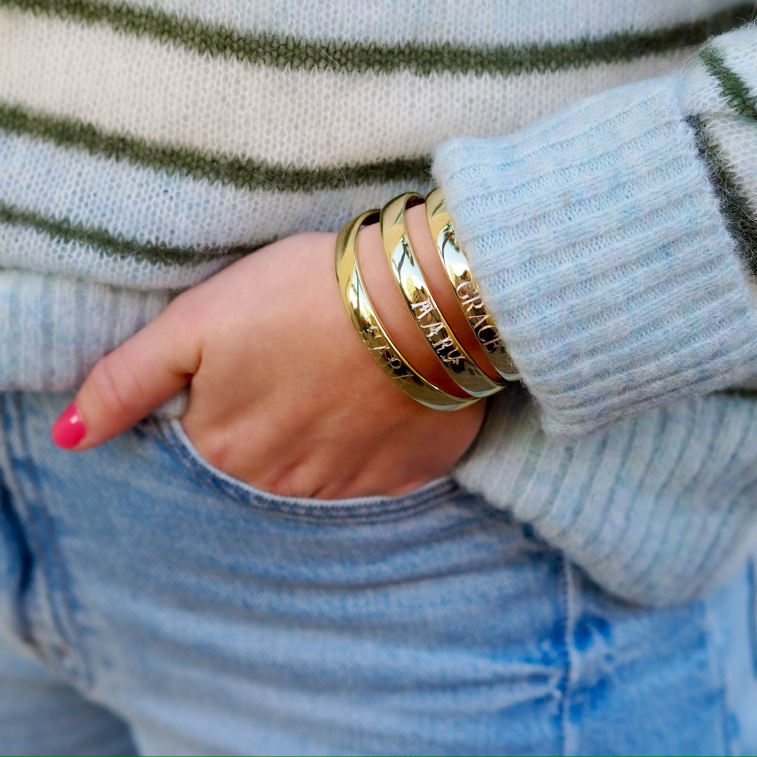 Goldbug Collection Engravable Wide Cuff