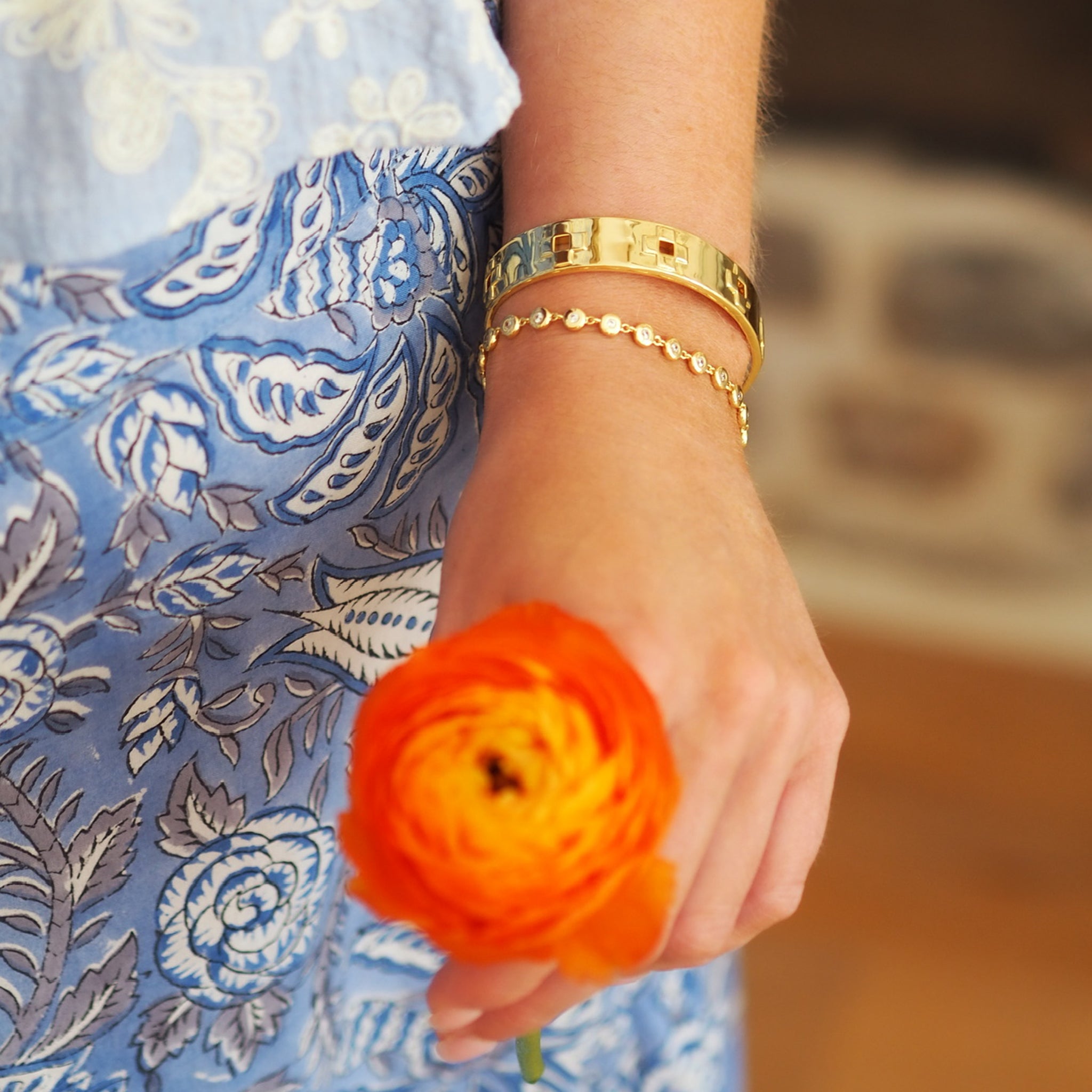 Goldbug Collection Wide Cross Bangle