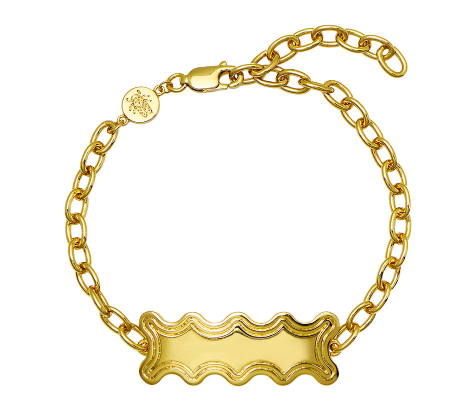 Goldbug Collection Wavy ID Bracelet