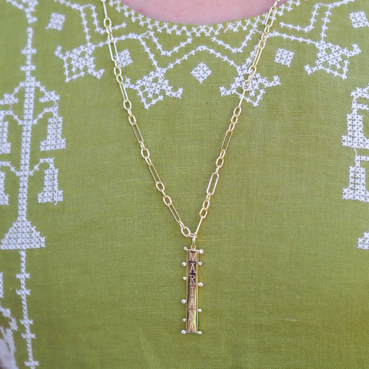 Goldbug Collection Sprinkle Tag Charm with machine engraving