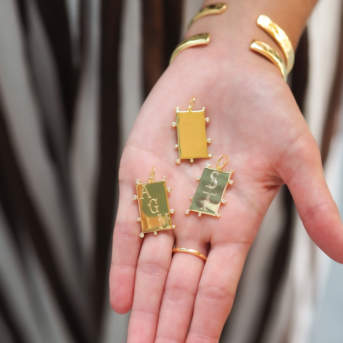 Goldbug Collection Sprinkle Rectangle Charm