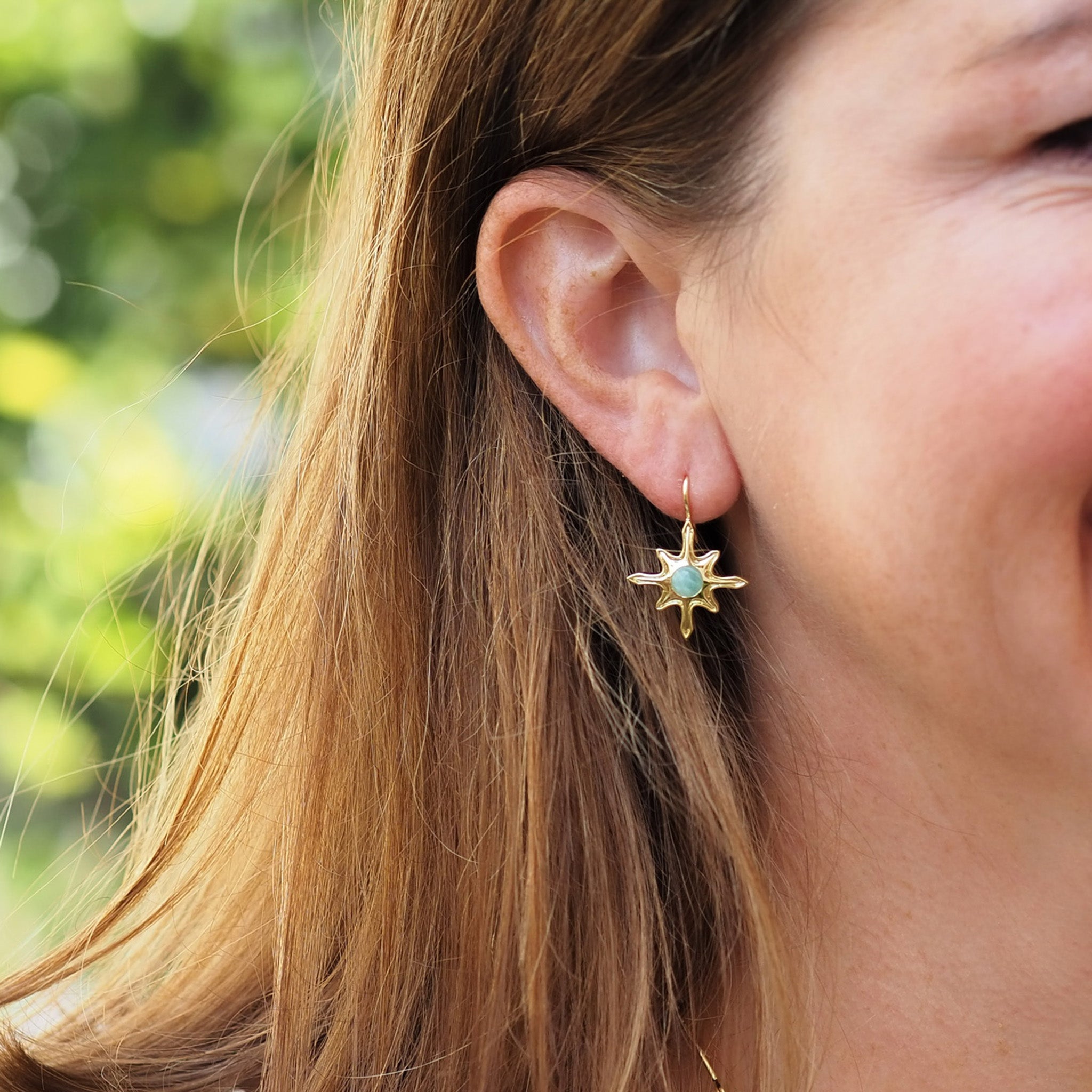 Goldbug Collection Amazonite Seastar Drop Earrings