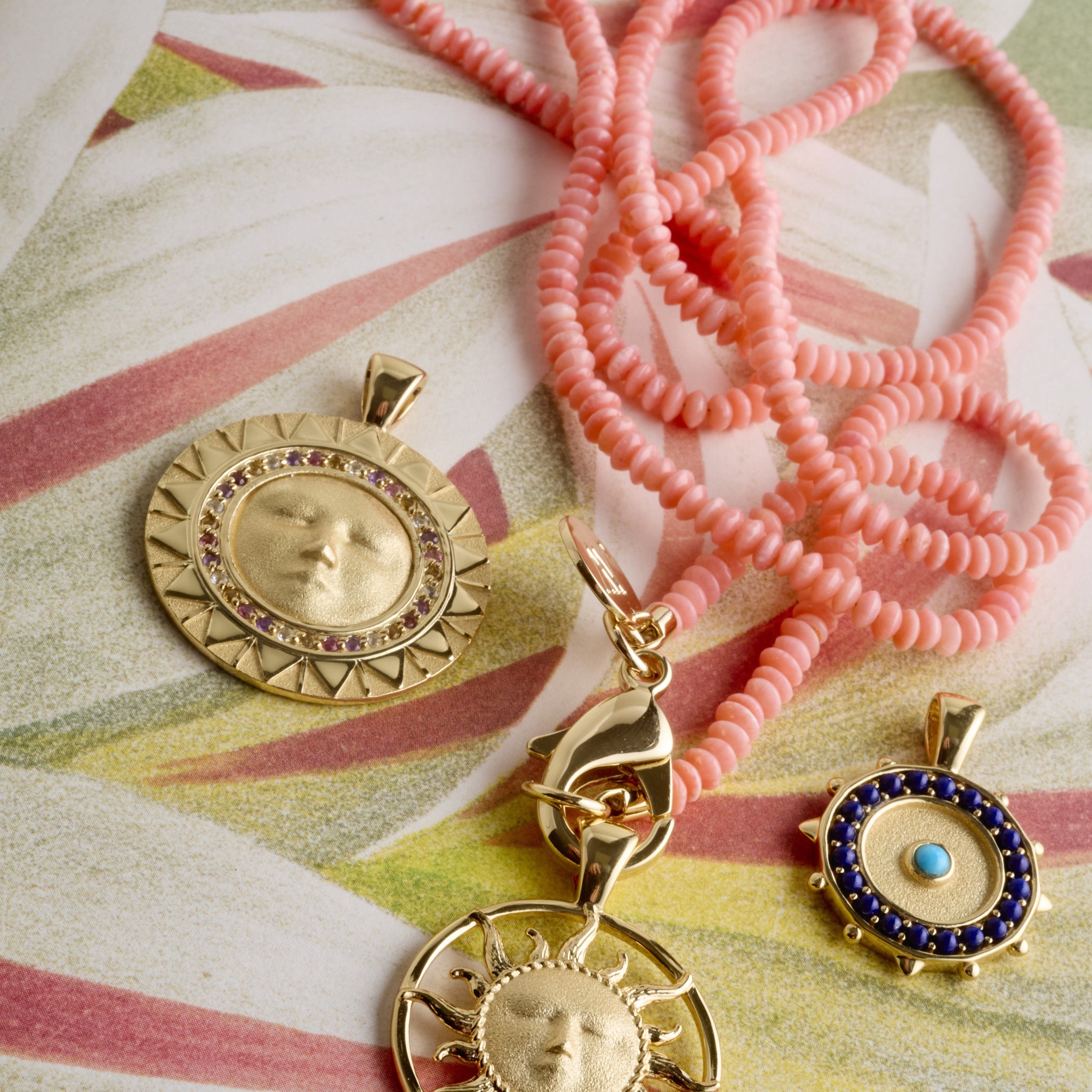 Jane Win Double Wrap Coral Beaded Necklace