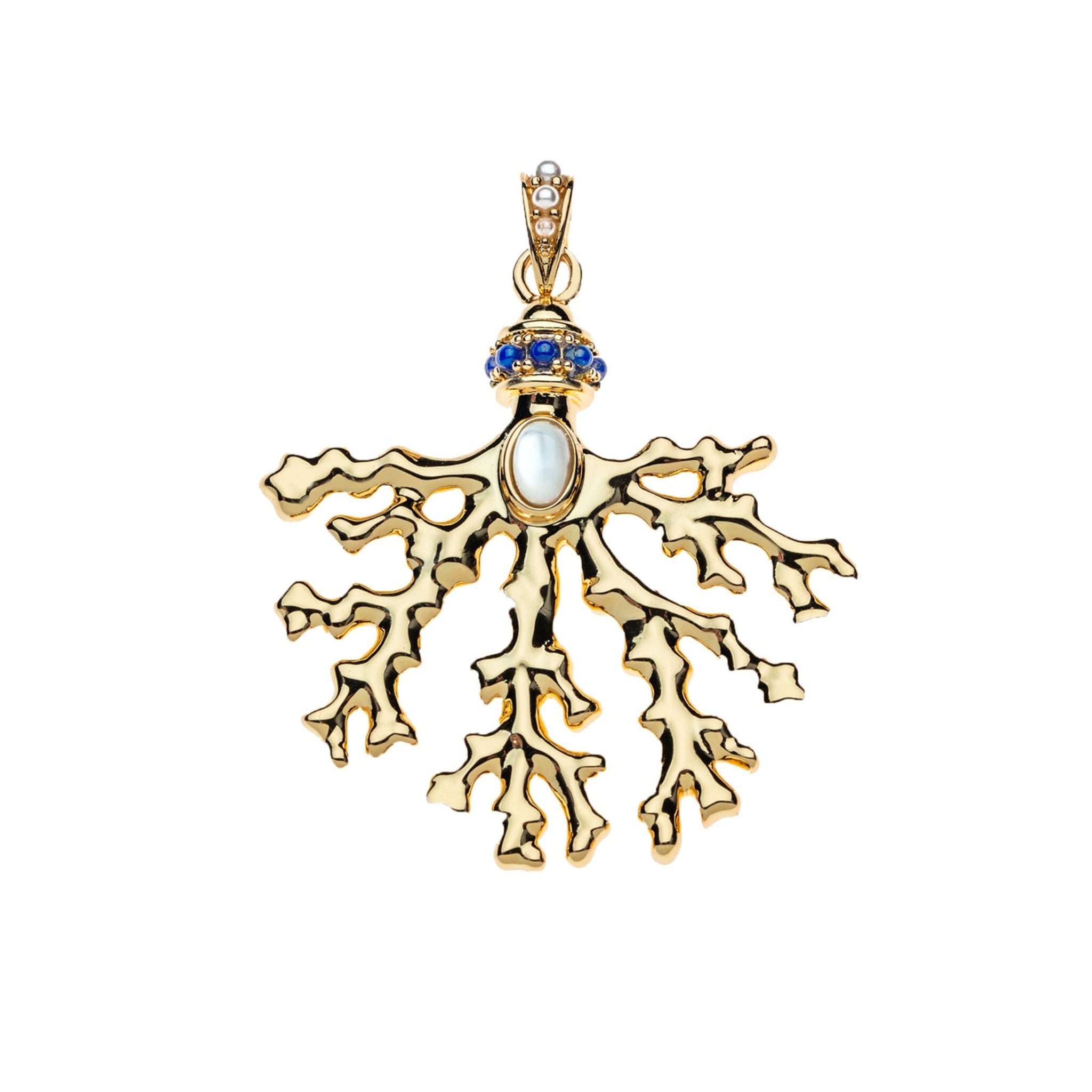 Jane Win STRONG Embellished Coral Pendant Necklace