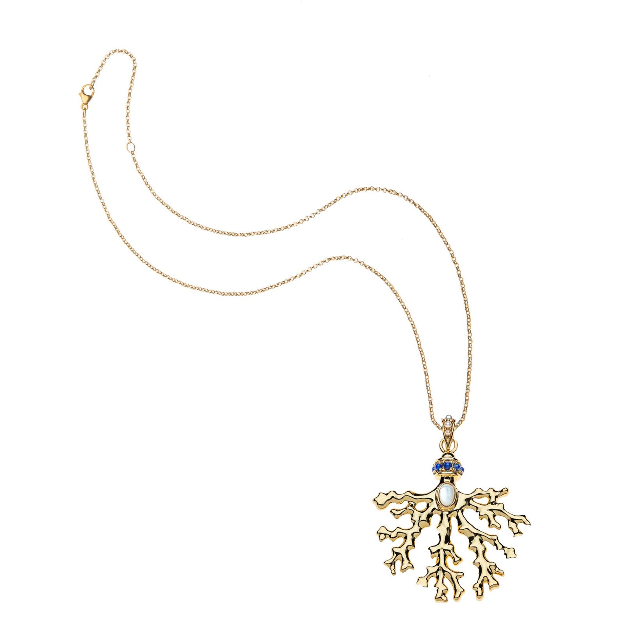 Jane Win STRONG Embellished Coral Pendant Necklace