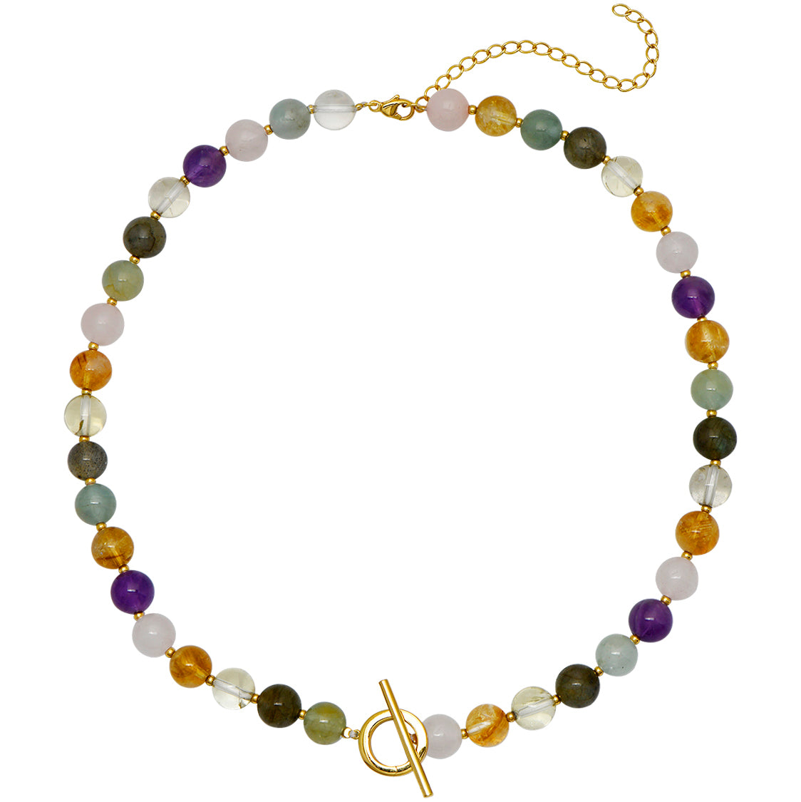 Goldbug Collection Gemstone Toggle Charm Necklace