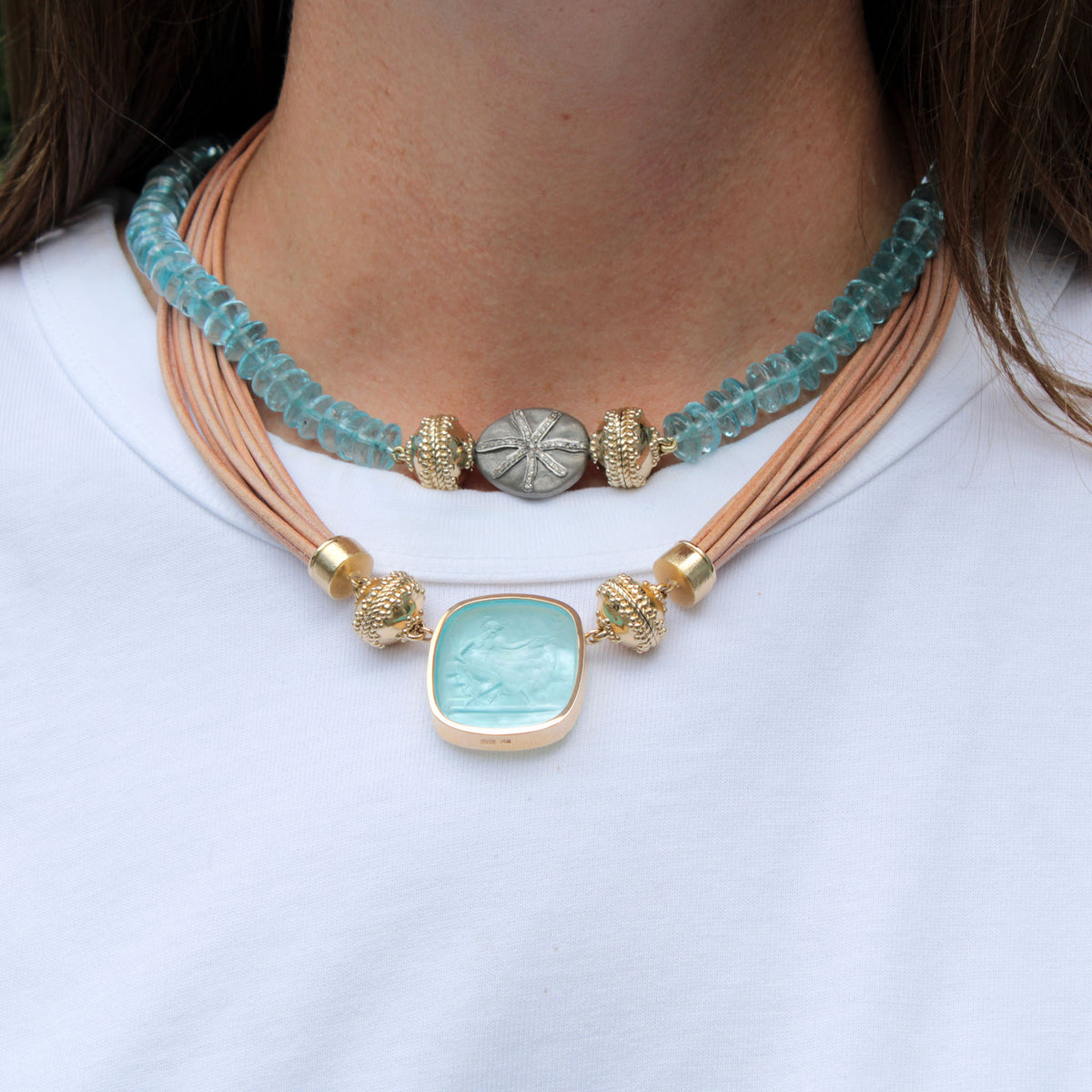 Clara Williams Wellington Tan Leather Necklace