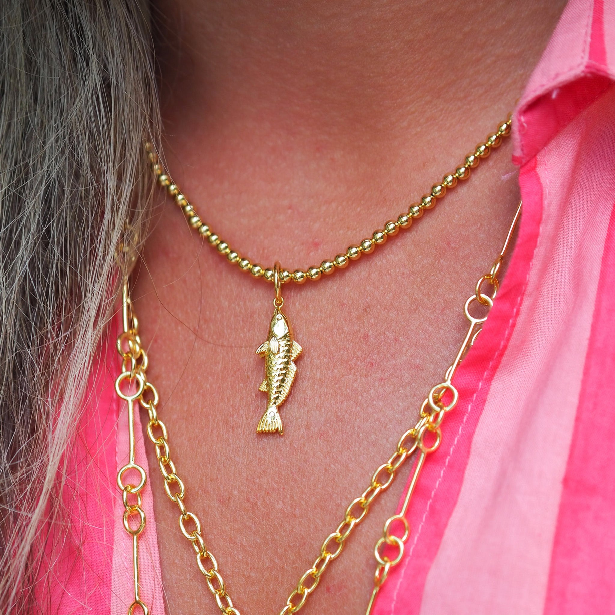 Goldbug Collection Beaded Ball Necklace