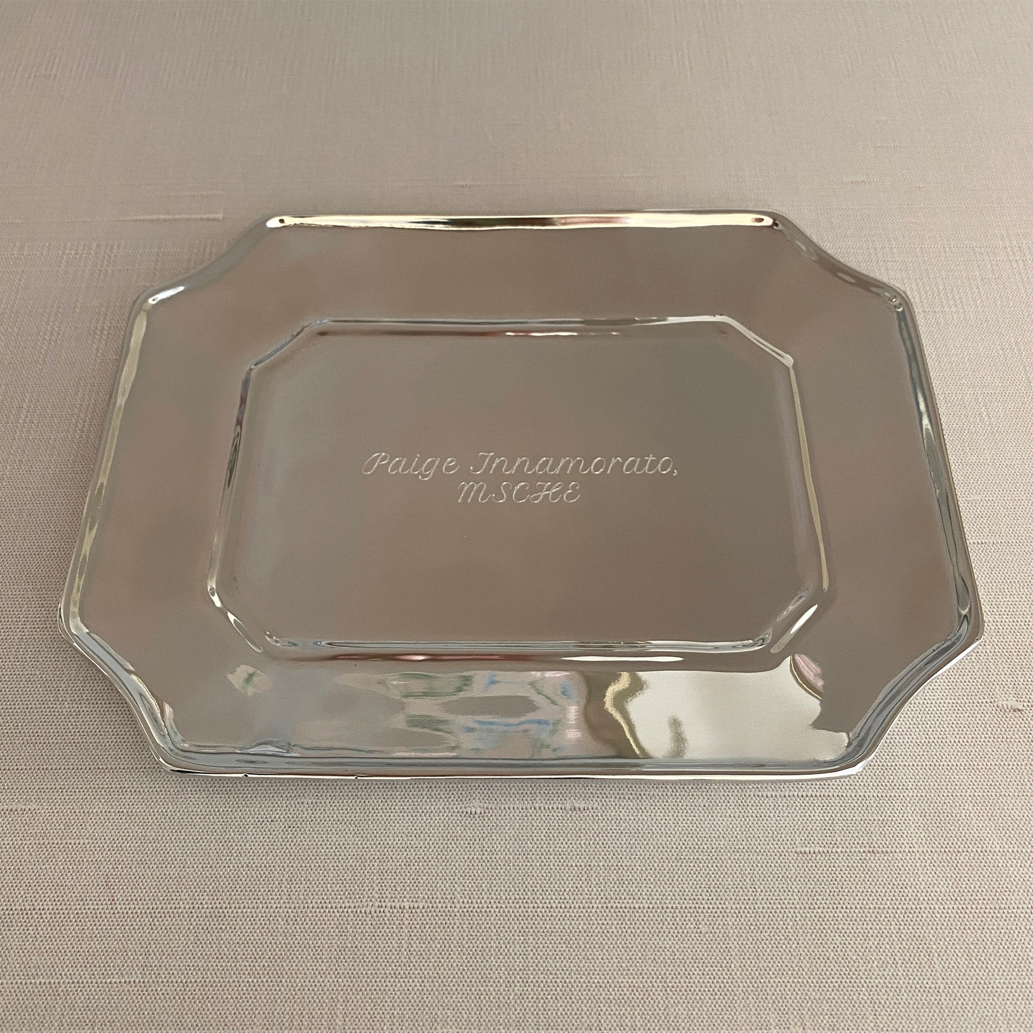 Beatriz Ball SOHO Lucca Rectangular Tray with machine engraving