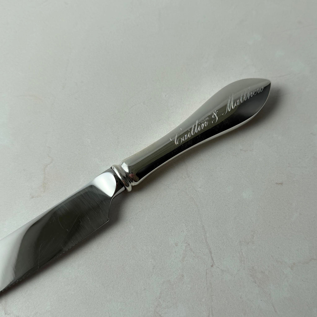 Pointed Antique Sterling Silver Wedding Cake Knife