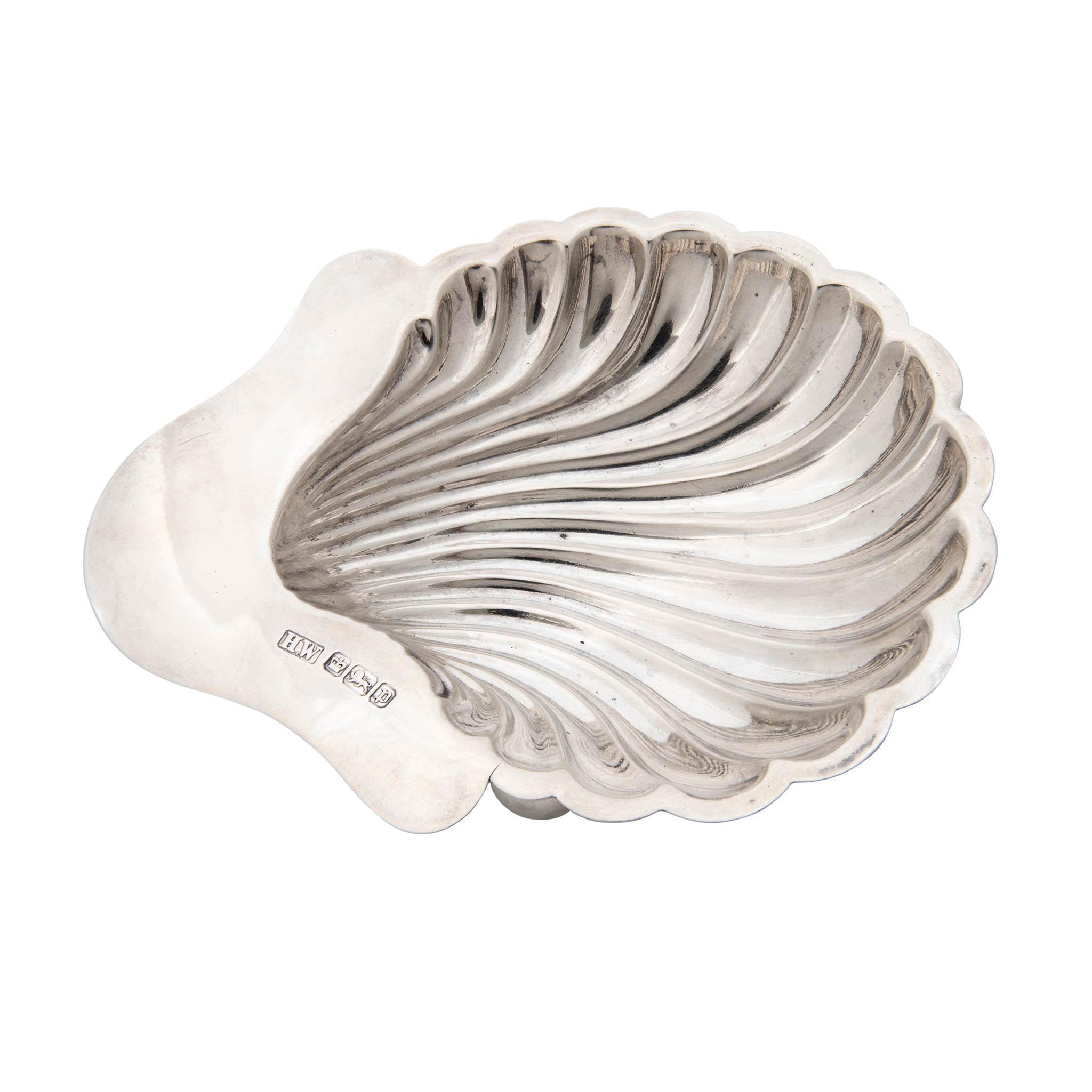 Vintage Sterling Silver Scallop Shell Footed Dish