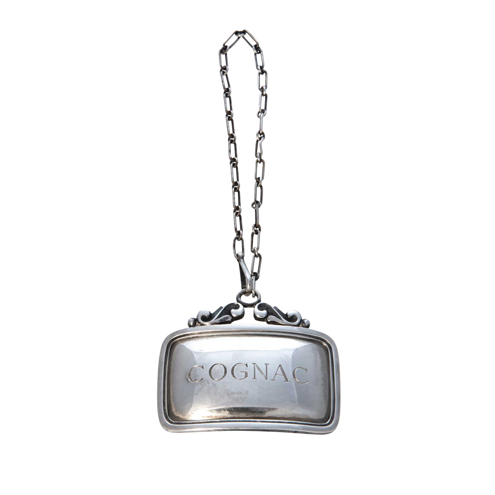 Vintage Georg Jensen Sterling Silver Cognac Decanter Label