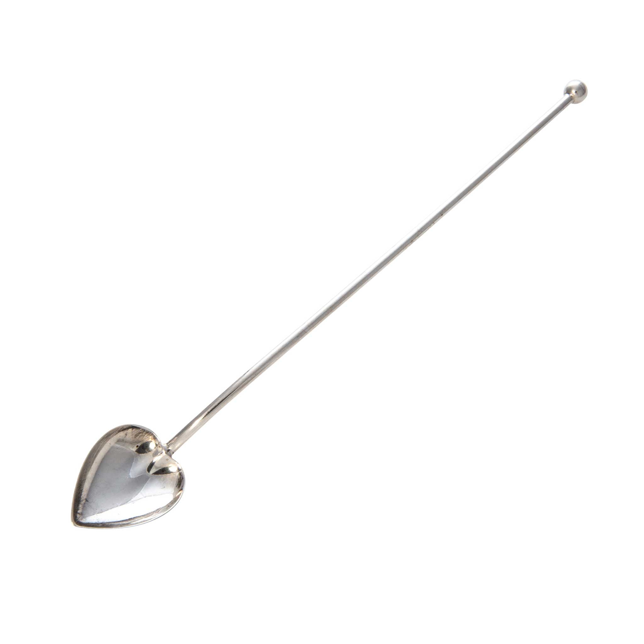 Vintage Sterling Silver Sipper Straw Heart Spoon