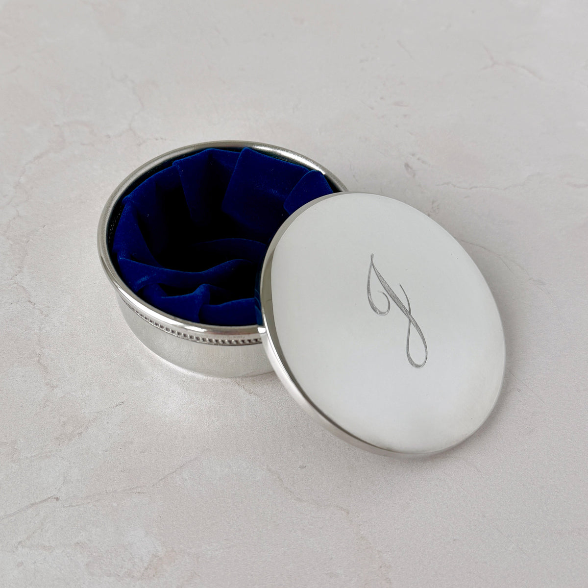 Pewter Georgia Jewelry Box with machine engraved initial
