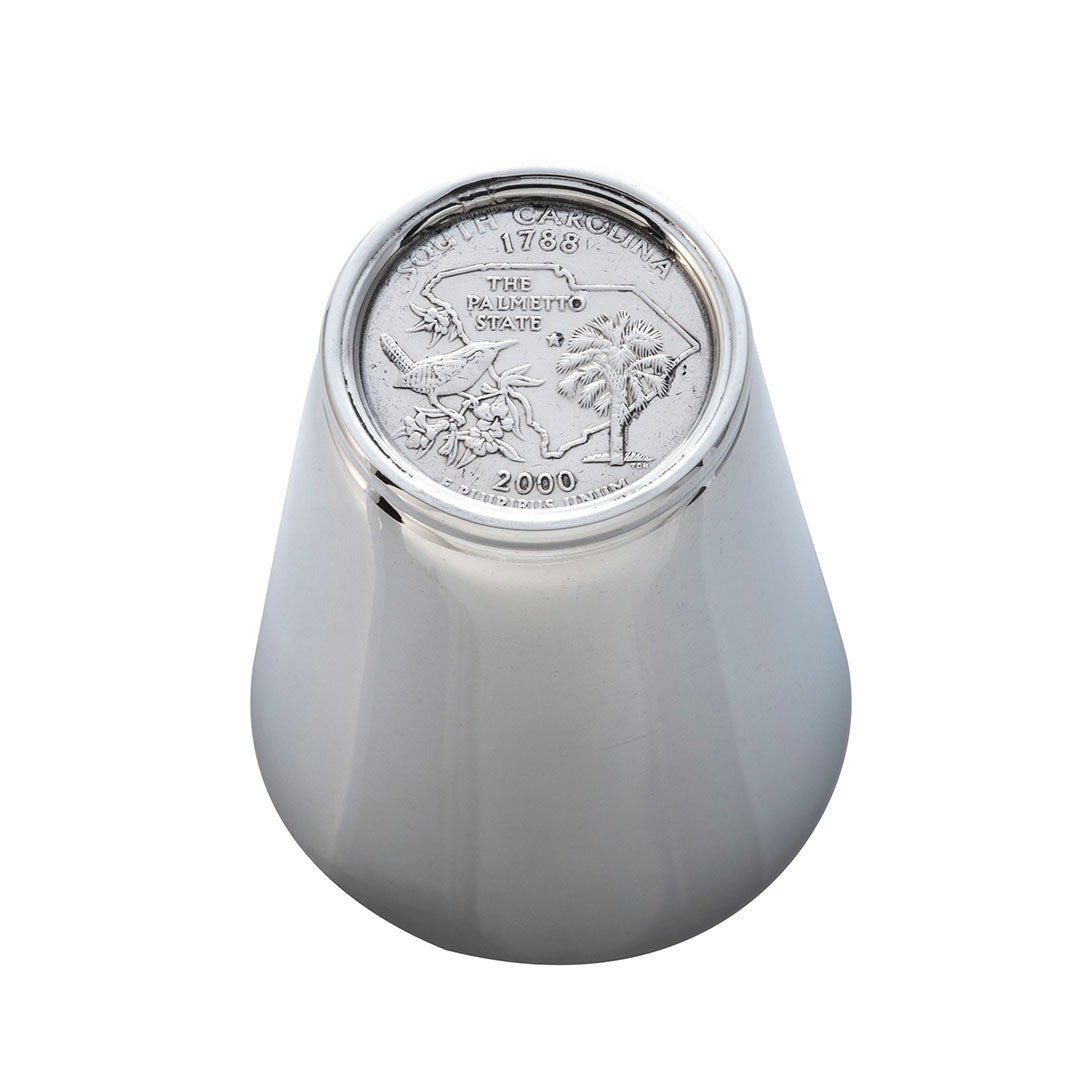 Pewter Jigger 2oz with SC State Quarter