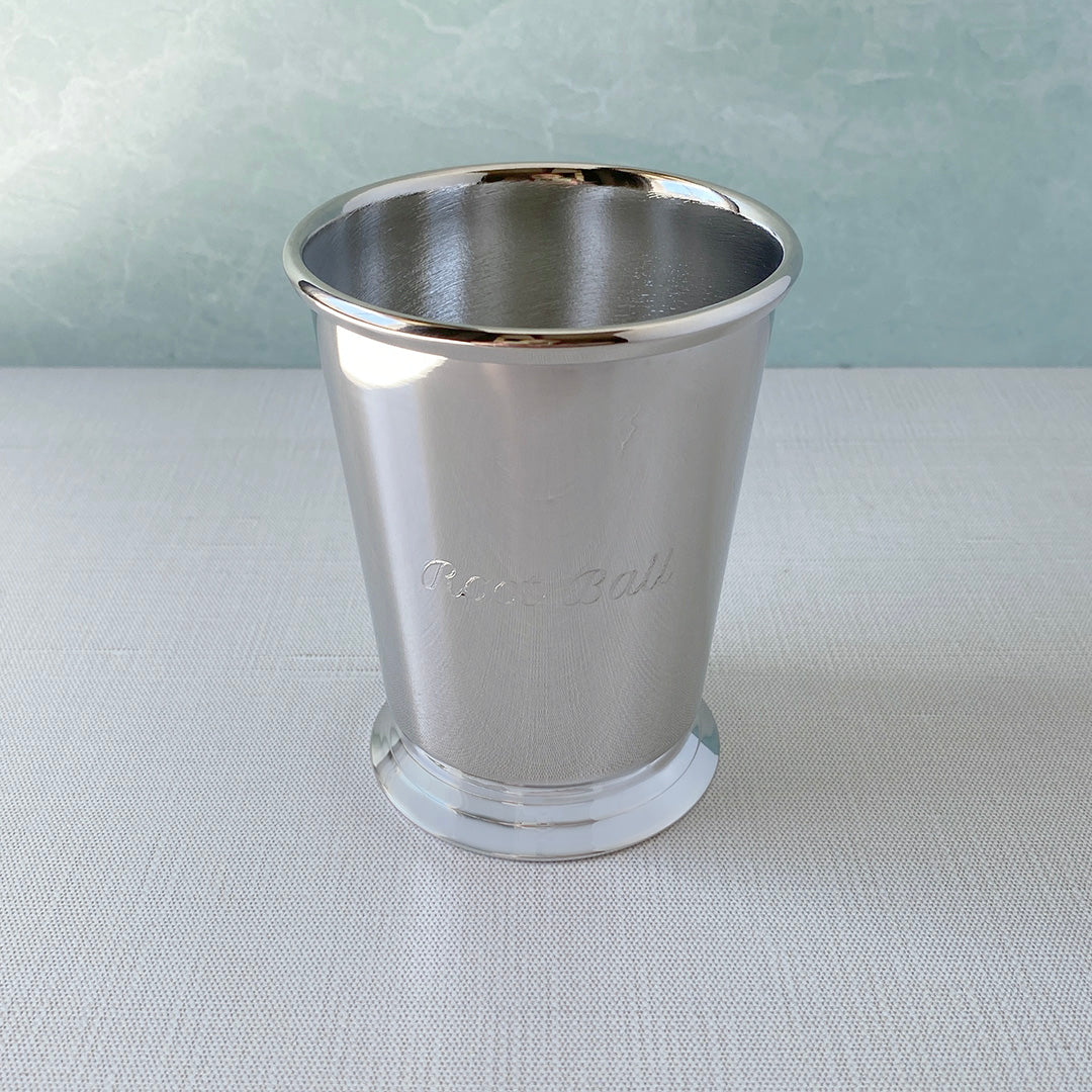 Silver Plated Julep Cup 11oz with machine engraving