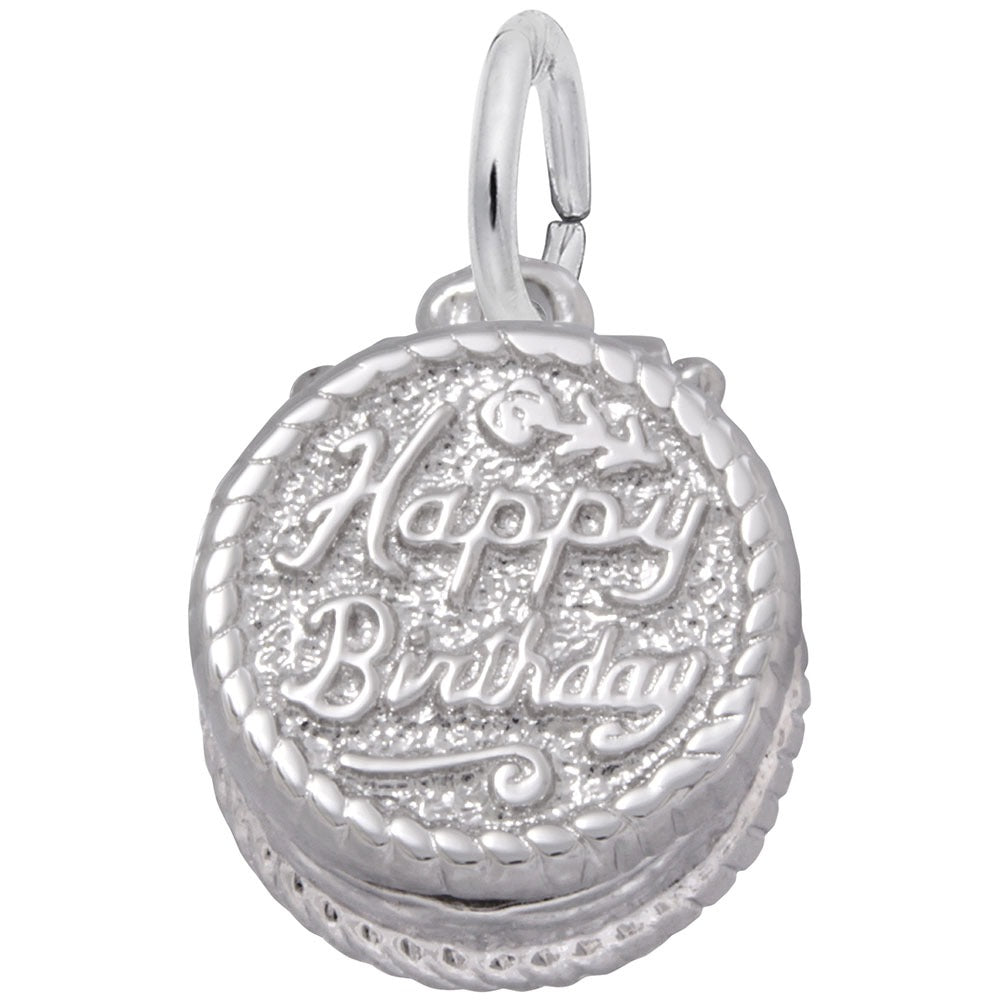 Sterling Silver Happy Birthday Cake Charm
