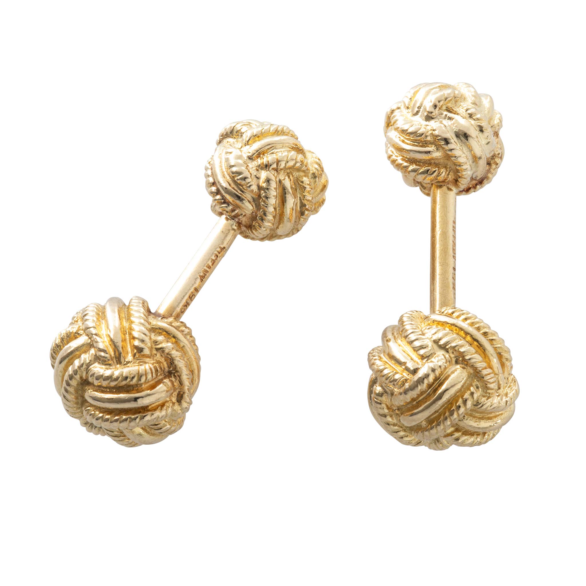 Vintage Tiffany & Co Schlumberger Rope Knot 18K Gold Cufflinks