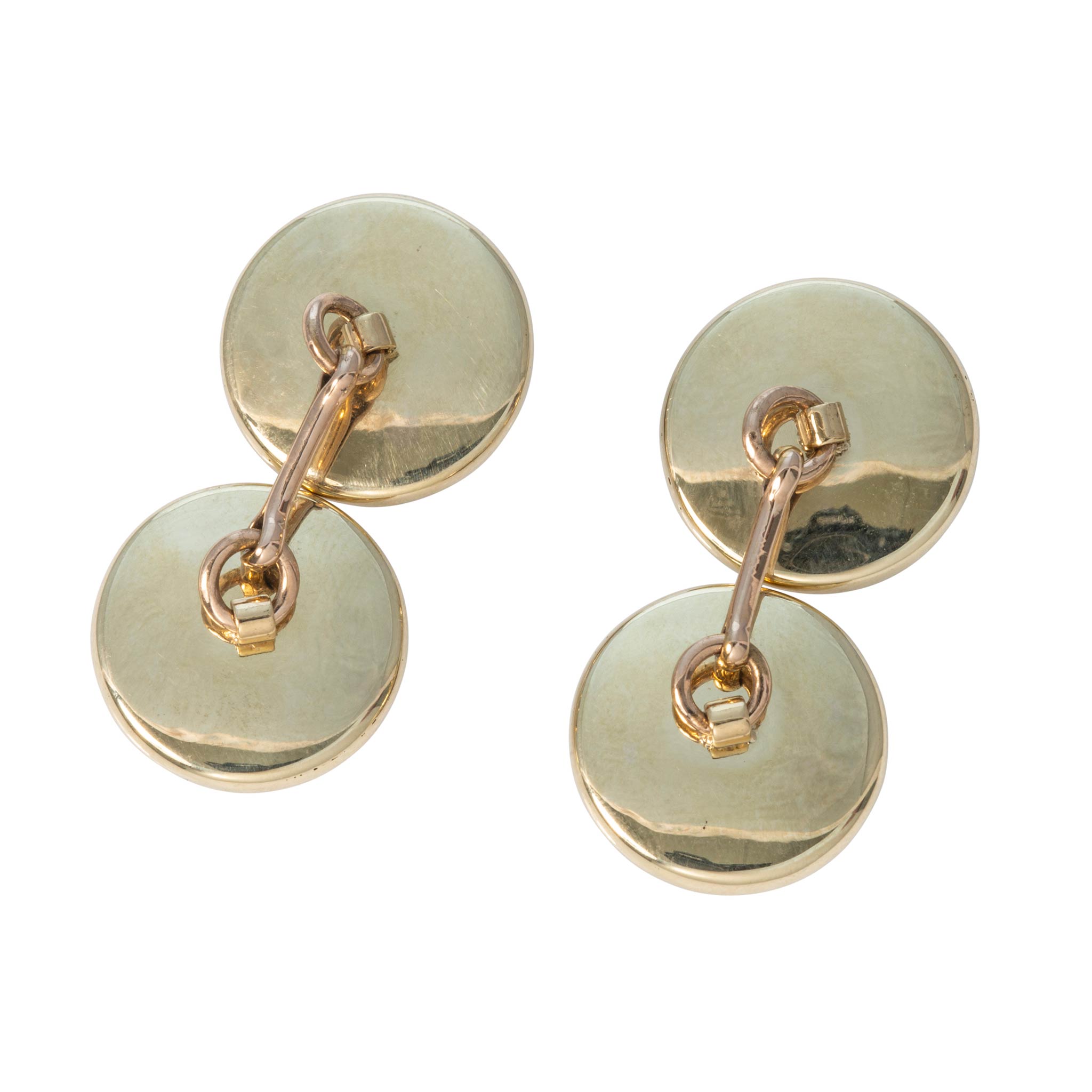 Victorian Essex Crystal Waterfowl 14K Gold Cufflinks