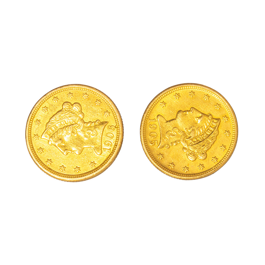 Estate 1905 Liberty Head Coin 10K Gold Cufflinks
