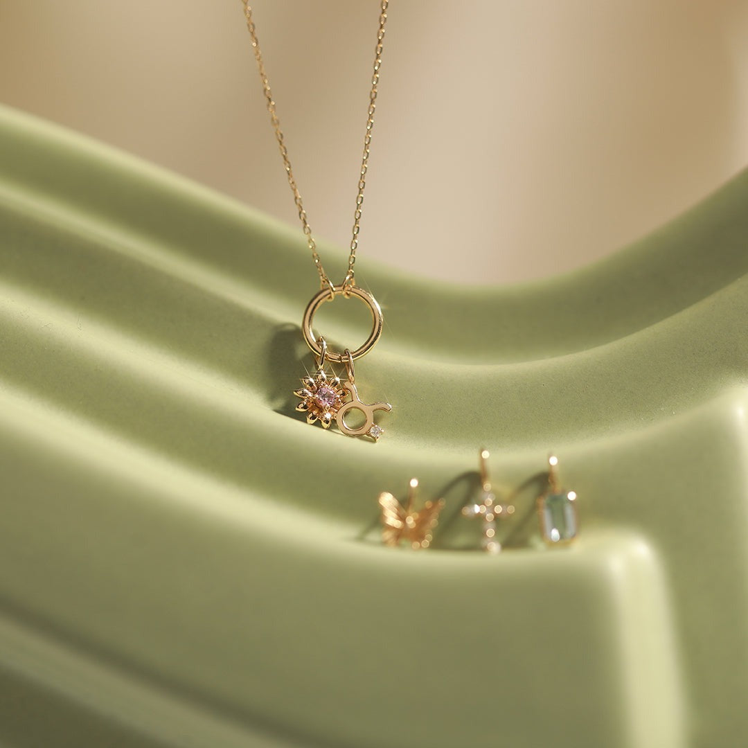 14K Yellow Gold 8.5mm Charm Connector