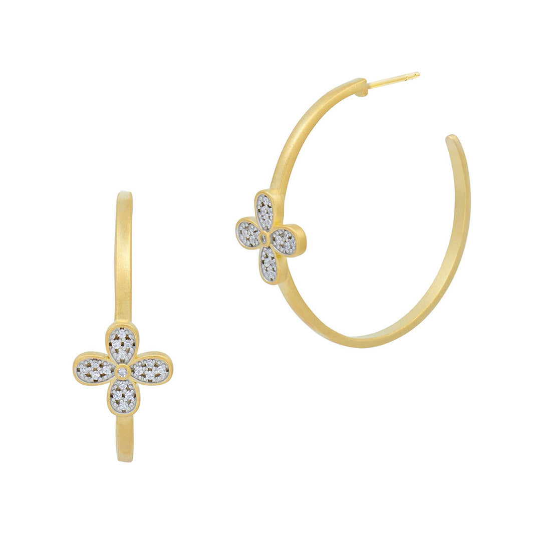 Freida Rothman Blossoming Brilliance Hoop Earrings