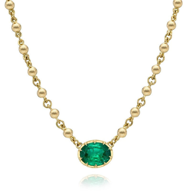 Single Stone Emerald Angelina Necklace