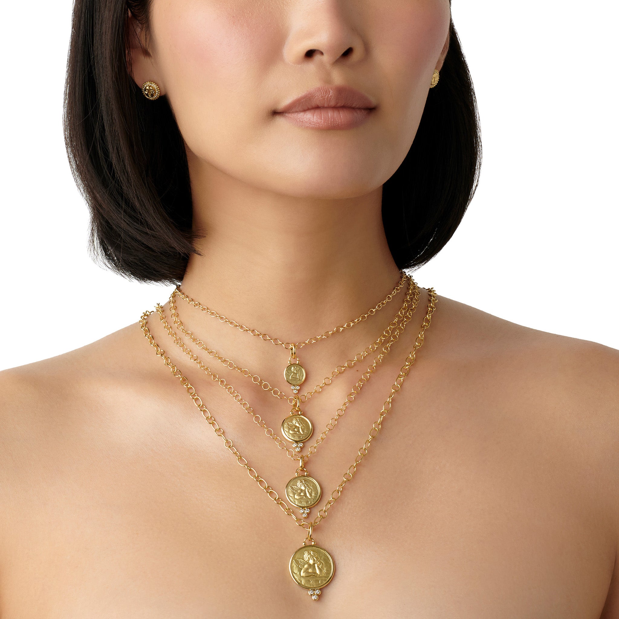 Temple St. Clair Diamond Trio Angel Pendant