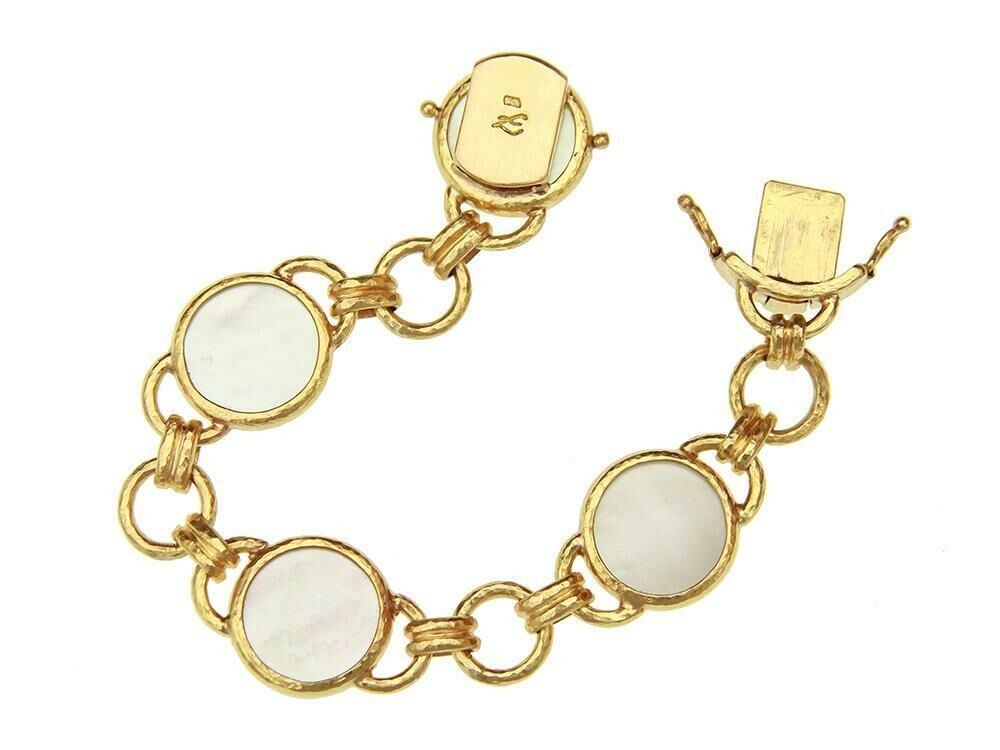 Elizabeth Locke âDolphin Twinsâ Pastel Venetian Glass Intaglio Link Bracelet